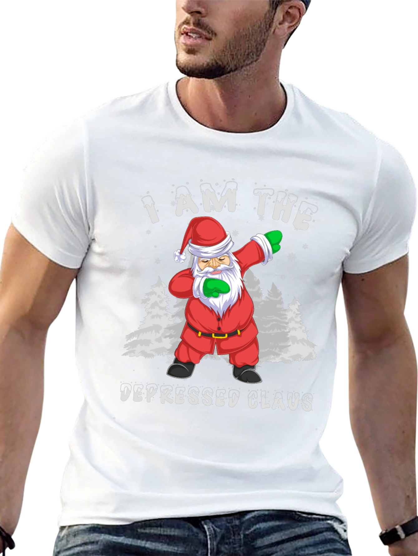 Depressed Santa Claus Dabbing Graphic Tee