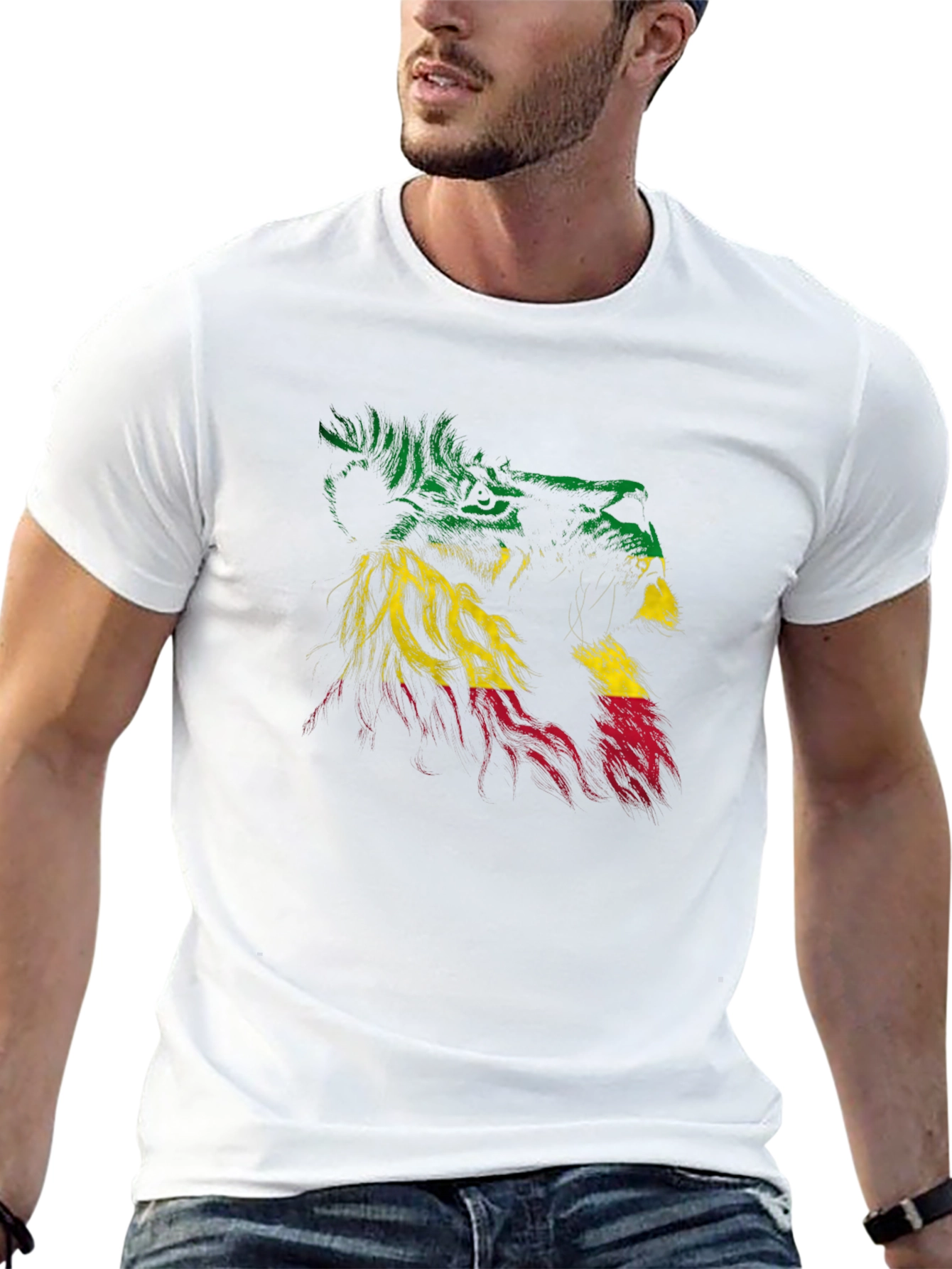 Rasta Lion Graphic Tee - Reggae Style Shirt