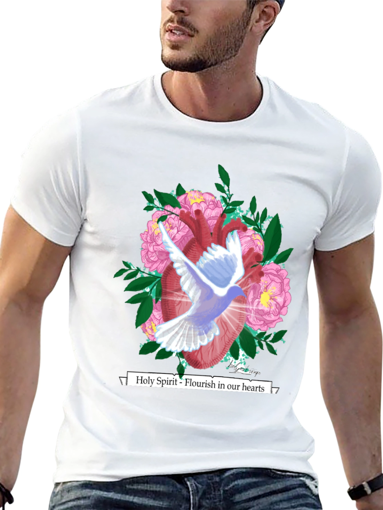Holy Spirit Heart Graphic Tee