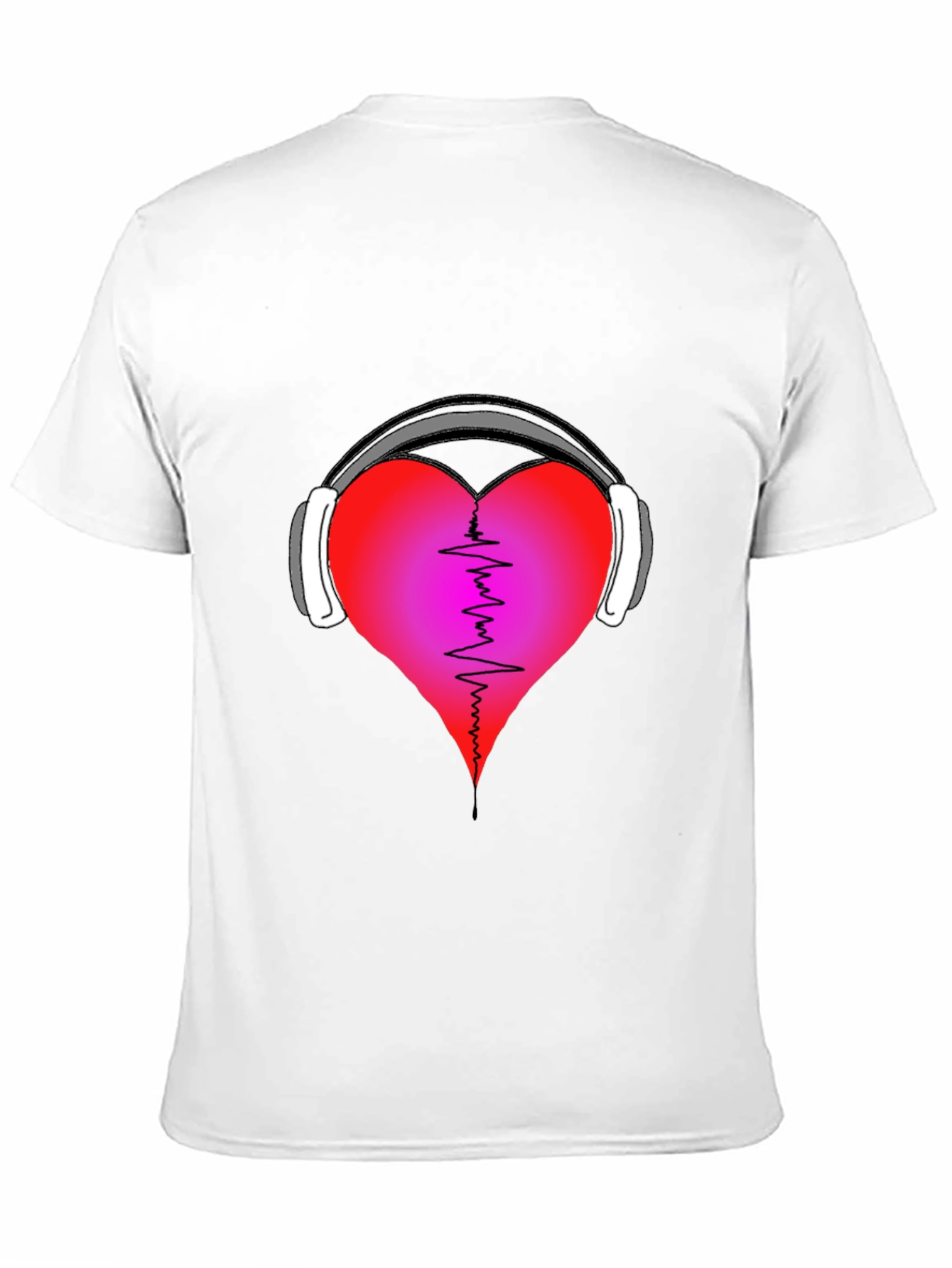 Heartbeat Headphones Graphic T-Shirt - Music Lover Tee