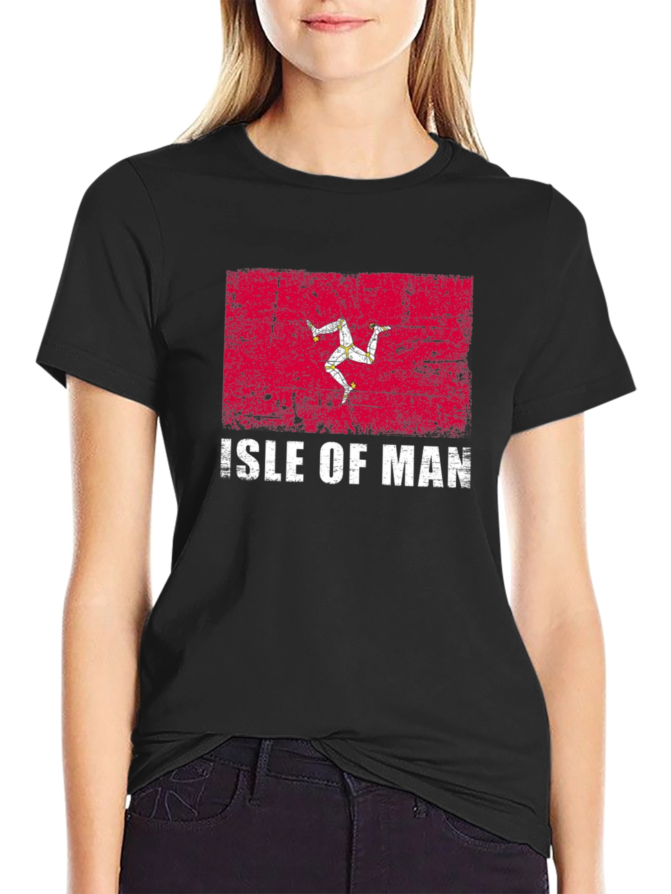 Isle of Man Flag T-Shirt - Distressed Design