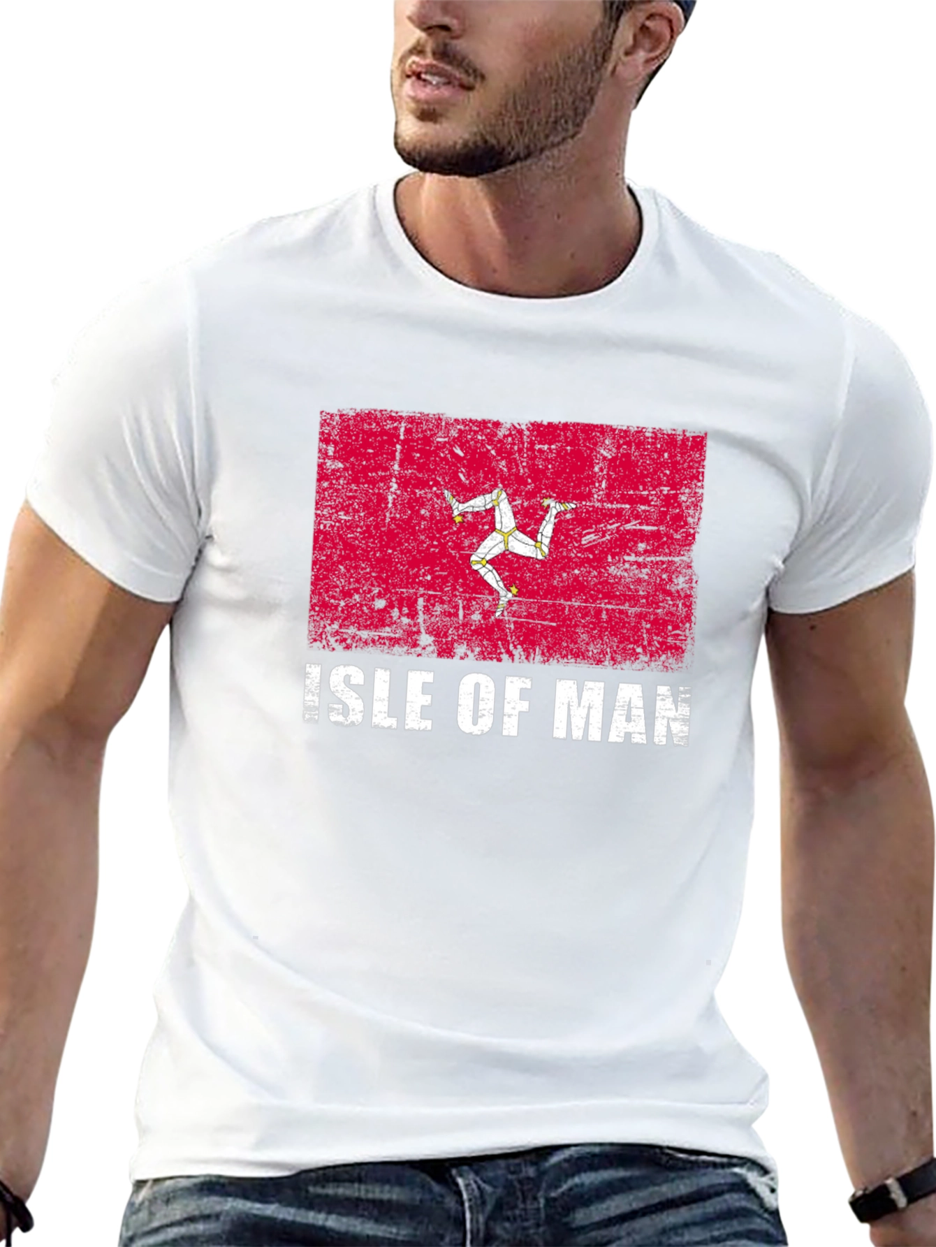 Isle of Man Flag T-Shirt - Distressed Design