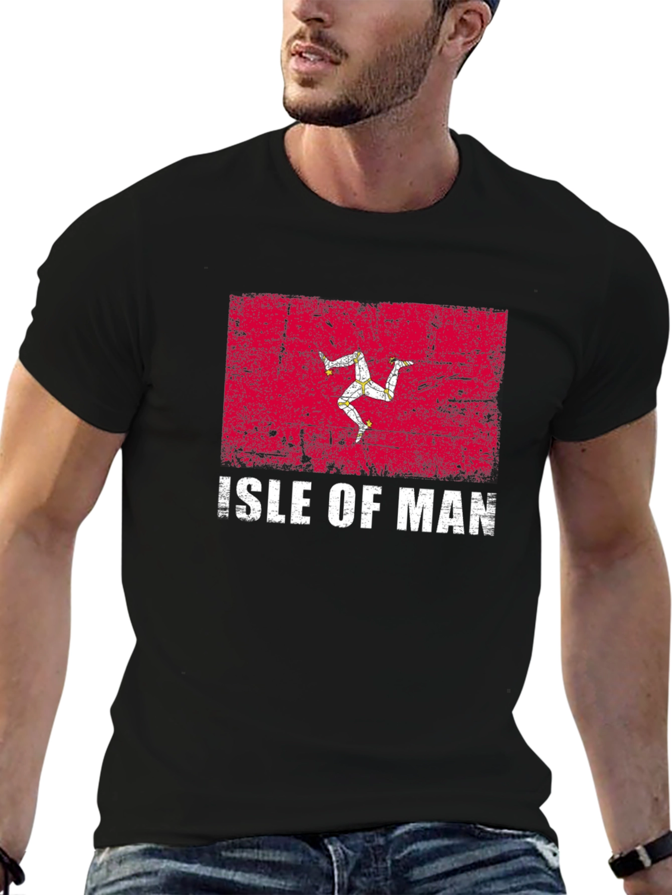 Isle of Man Flag T-Shirt - Distressed Design