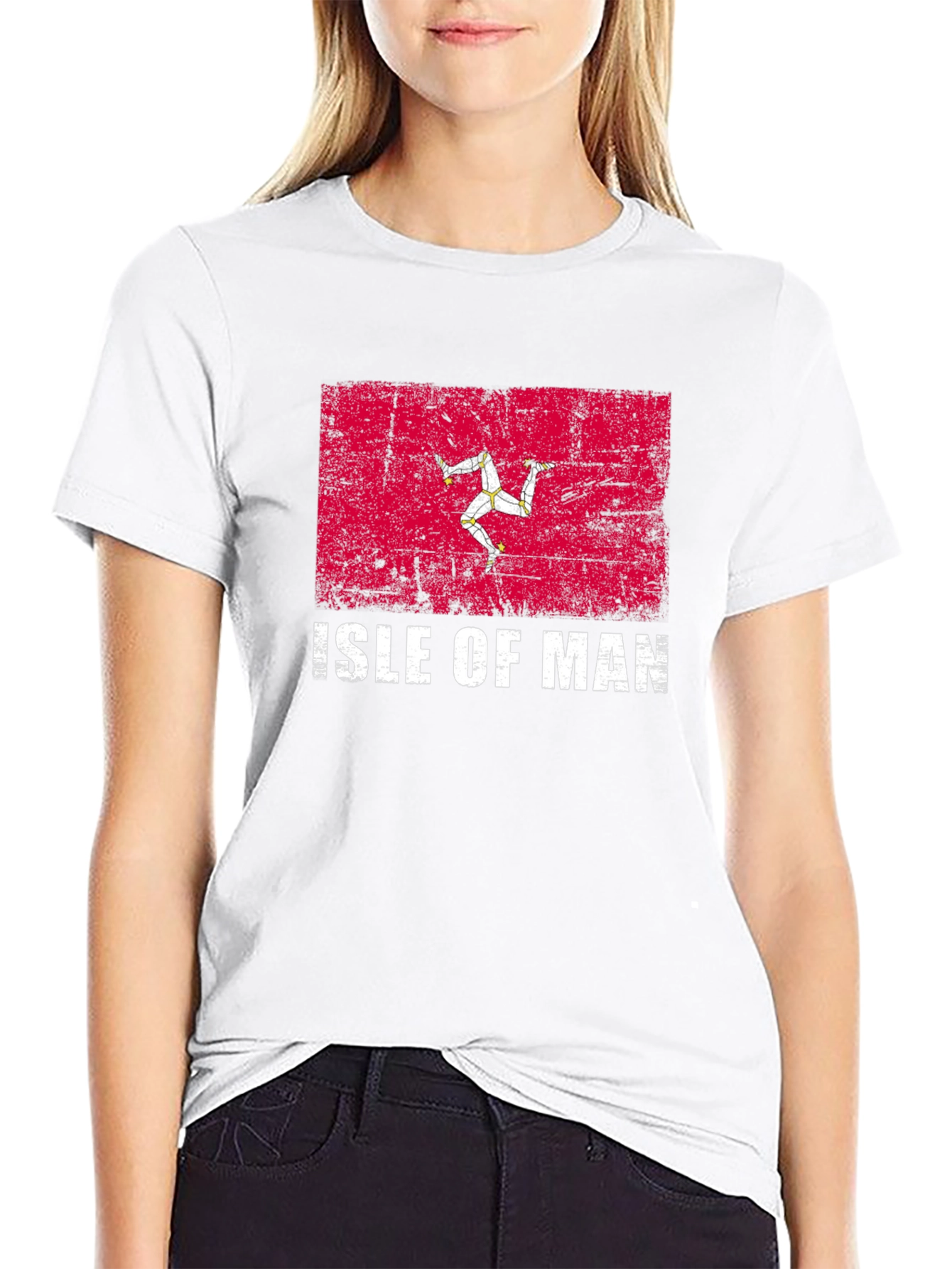 Isle of Man Flag T-Shirt - Distressed Design