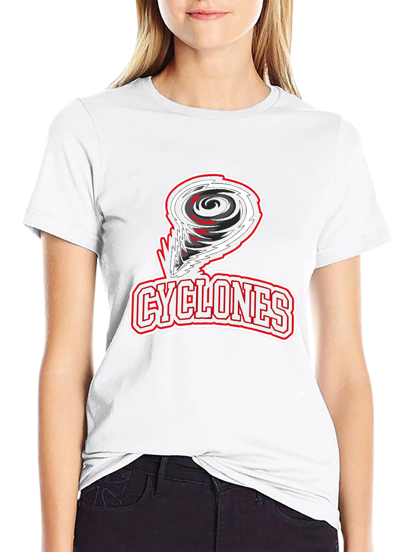 Cyclones Graphic Print Black T-Shirt