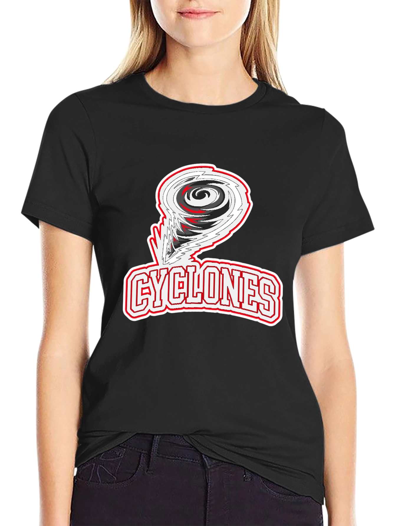 Cyclones Graphic Print Black T-Shirt