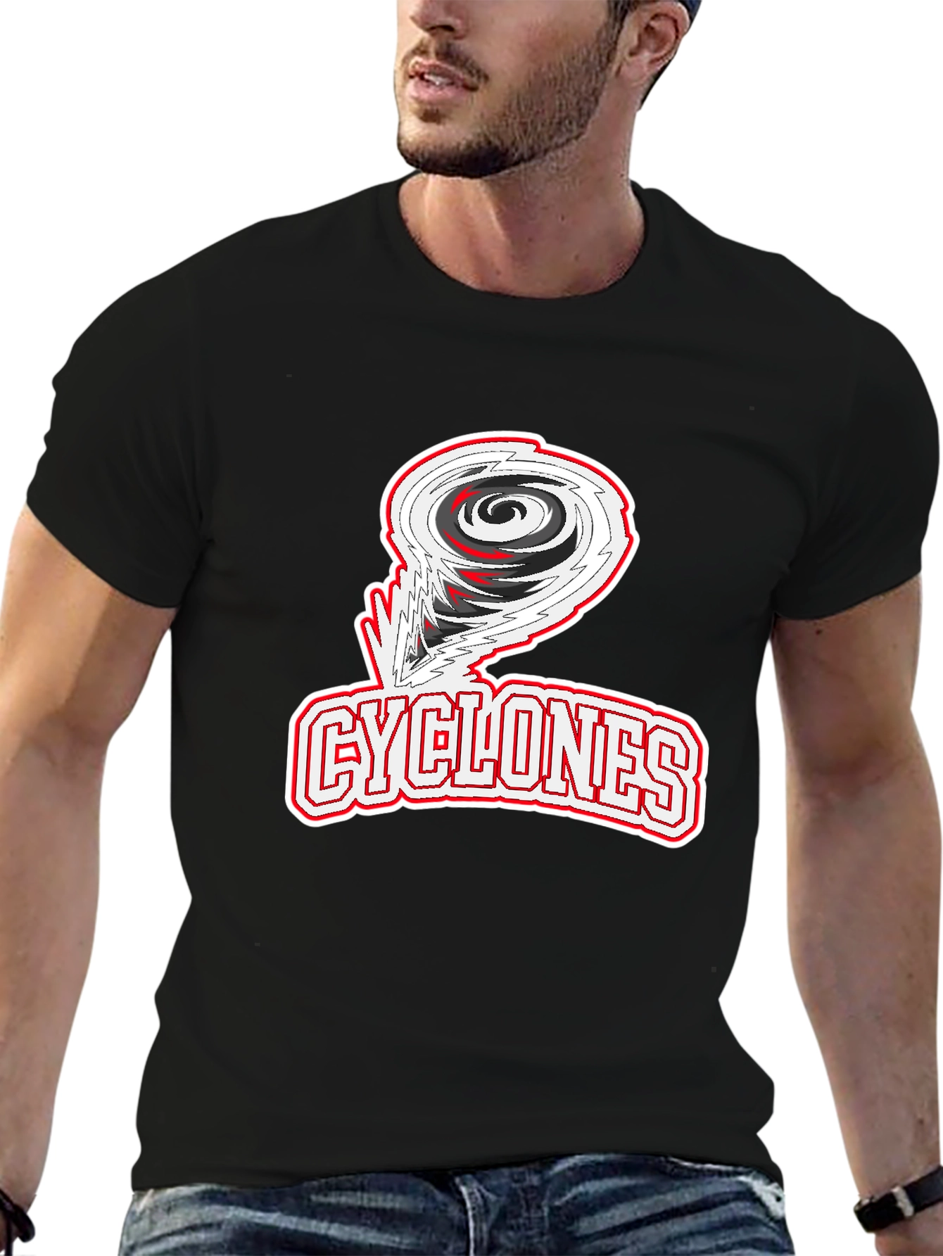 Cyclones Graphic Print Black T-Shirt