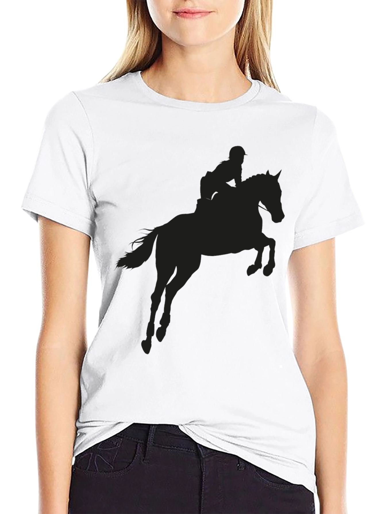 Equestrian Silhouette Graphic Tee - Black