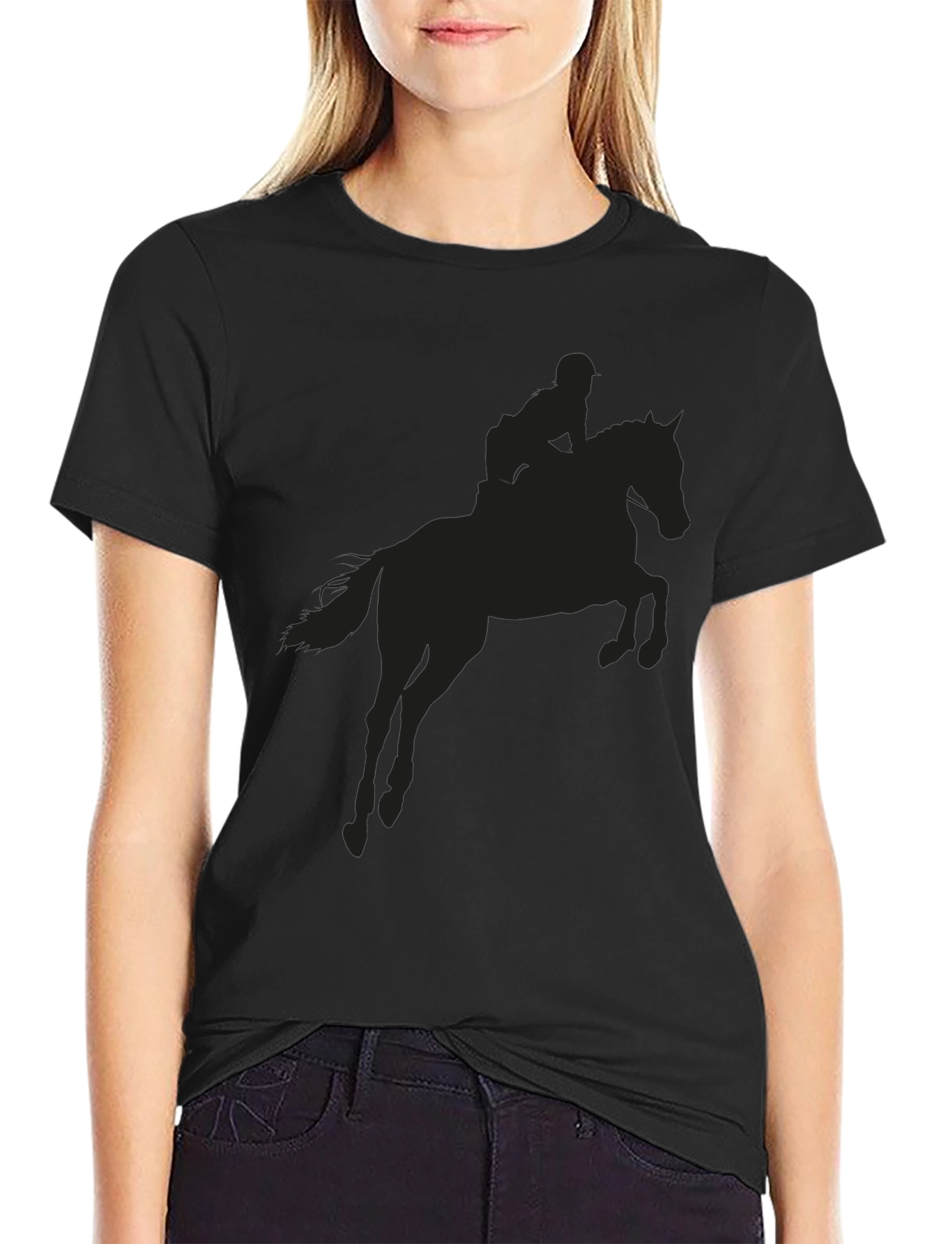 Equestrian Silhouette Graphic Tee - Black