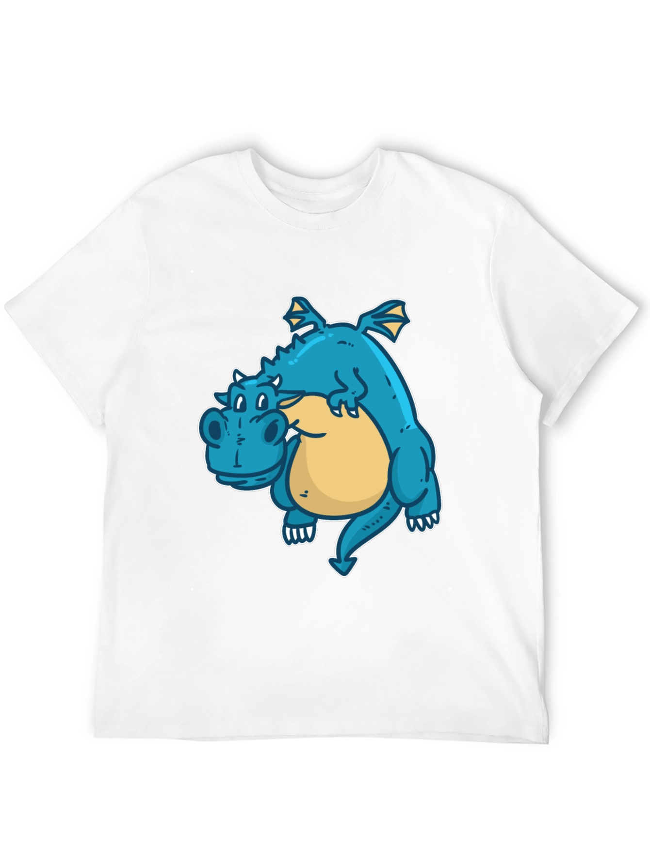 Cartoon Dragon Graphic Tee - Black