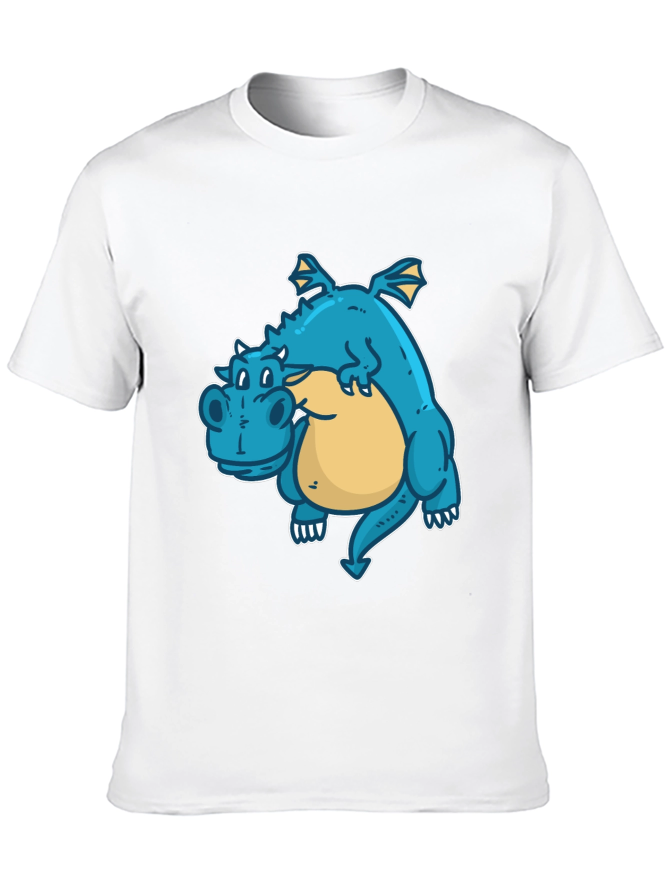 Cartoon Dragon Graphic Tee - Black