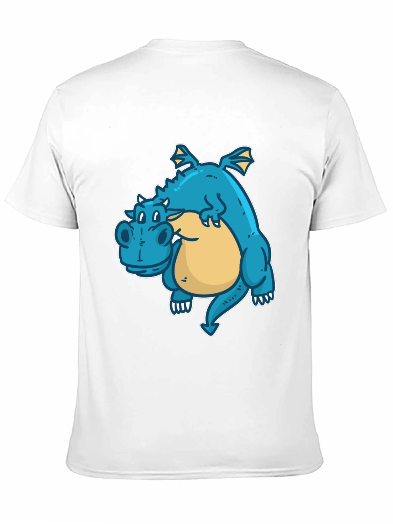 Cartoon Dragon Graphic Tee - Black