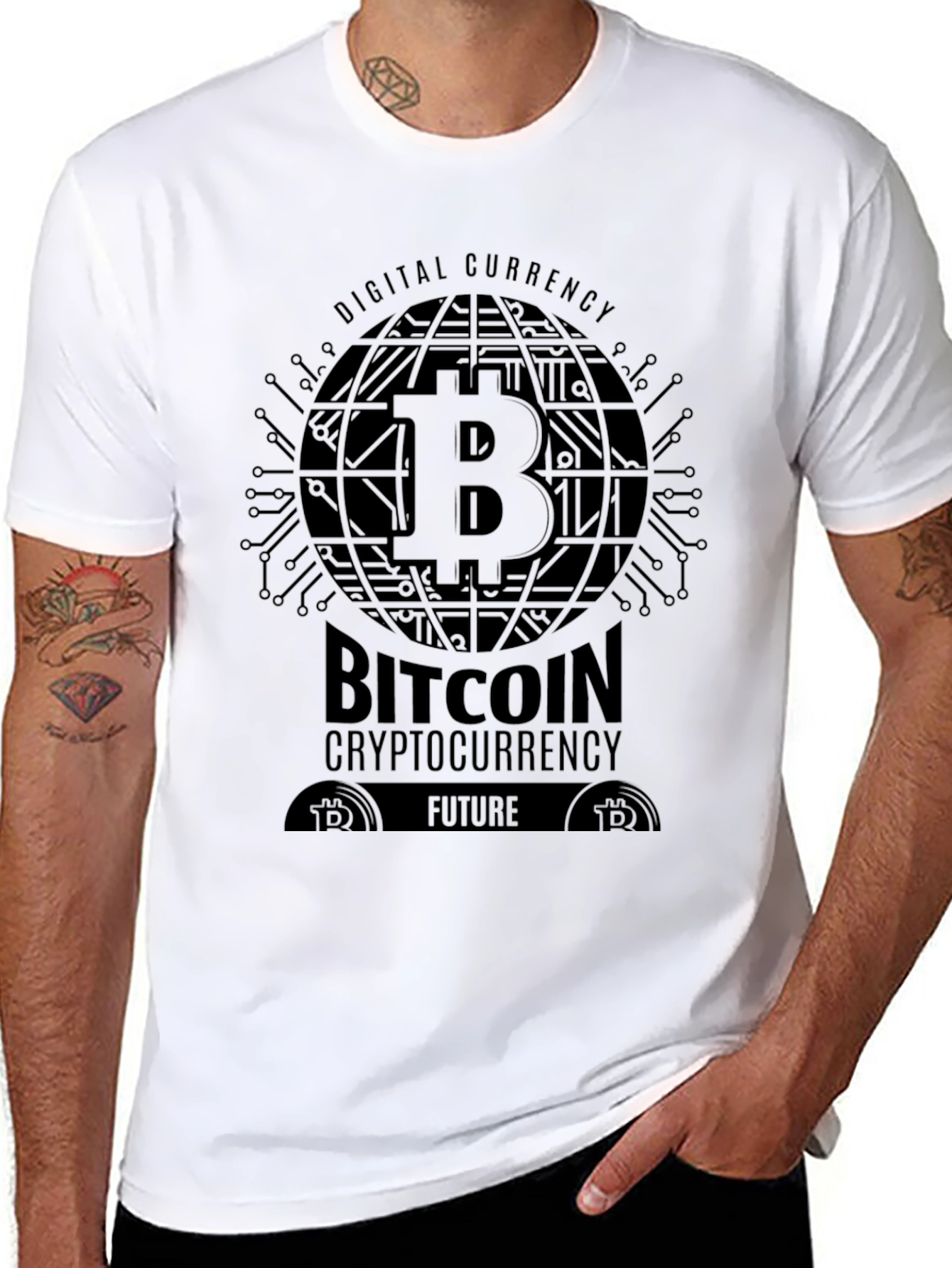 Bitcoin Crypto Digital Currency Black T-Shirt