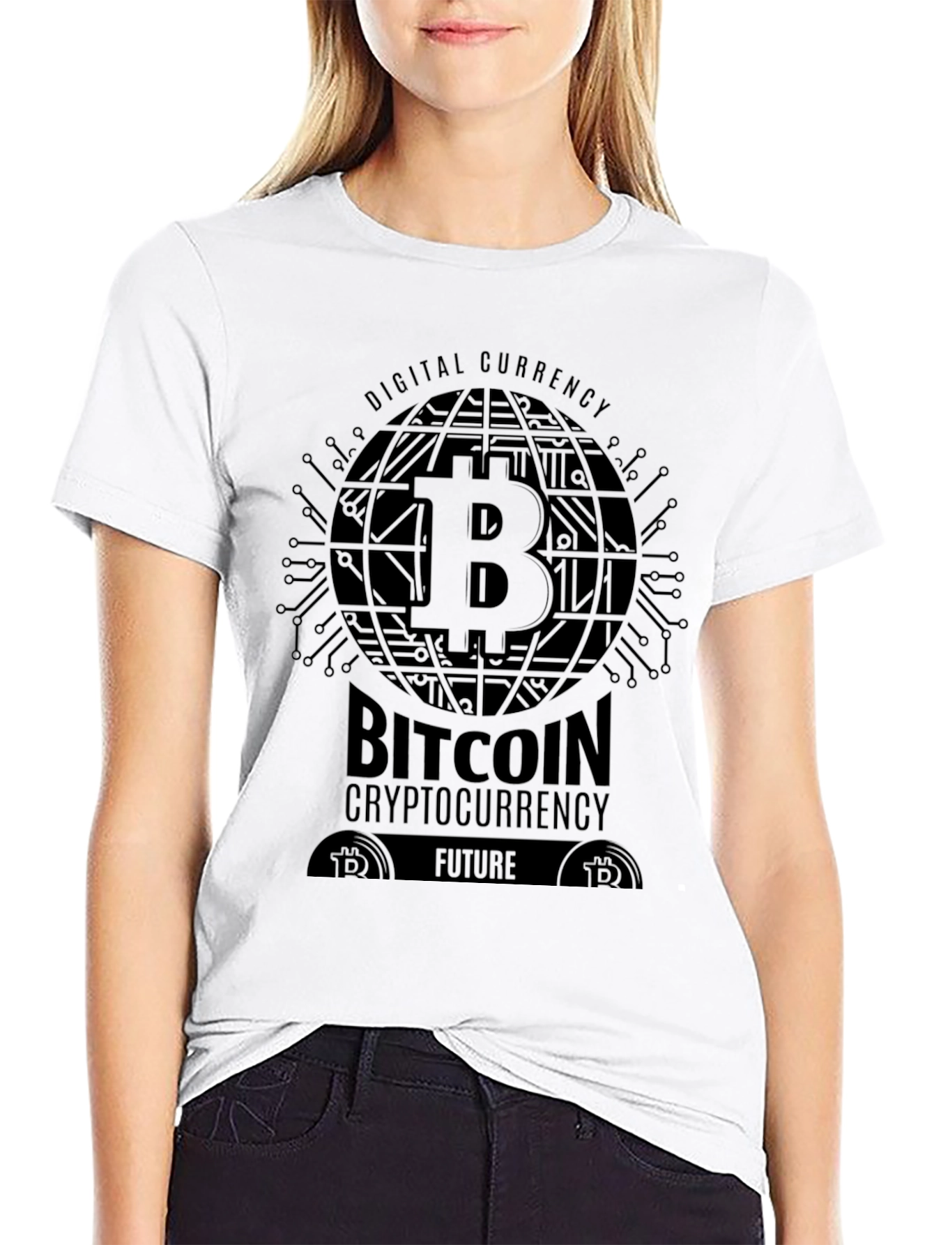 Bitcoin Crypto Digital Currency Black T-Shirt