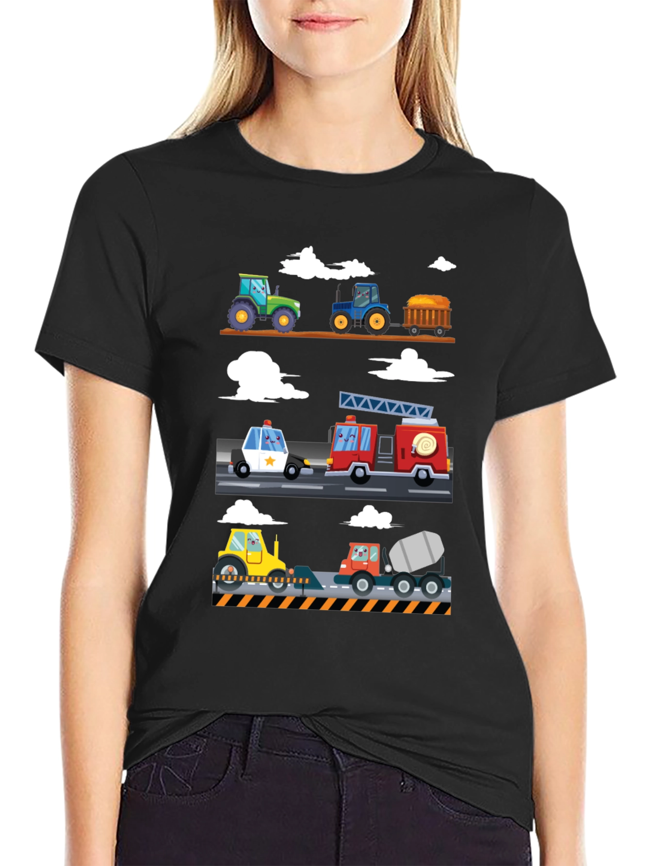 Cartoon Vehicle T-Shirt - Fun & Playful Design
