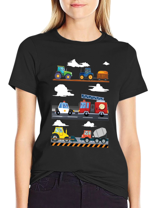 Cartoon Vehicle T-Shirt - Fun & Playful Design