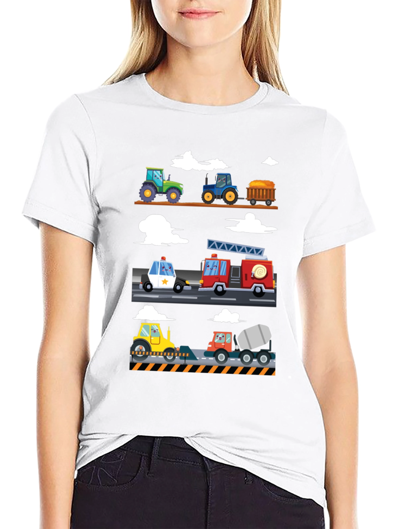 Cartoon Vehicle T-Shirt - Fun & Playful Design