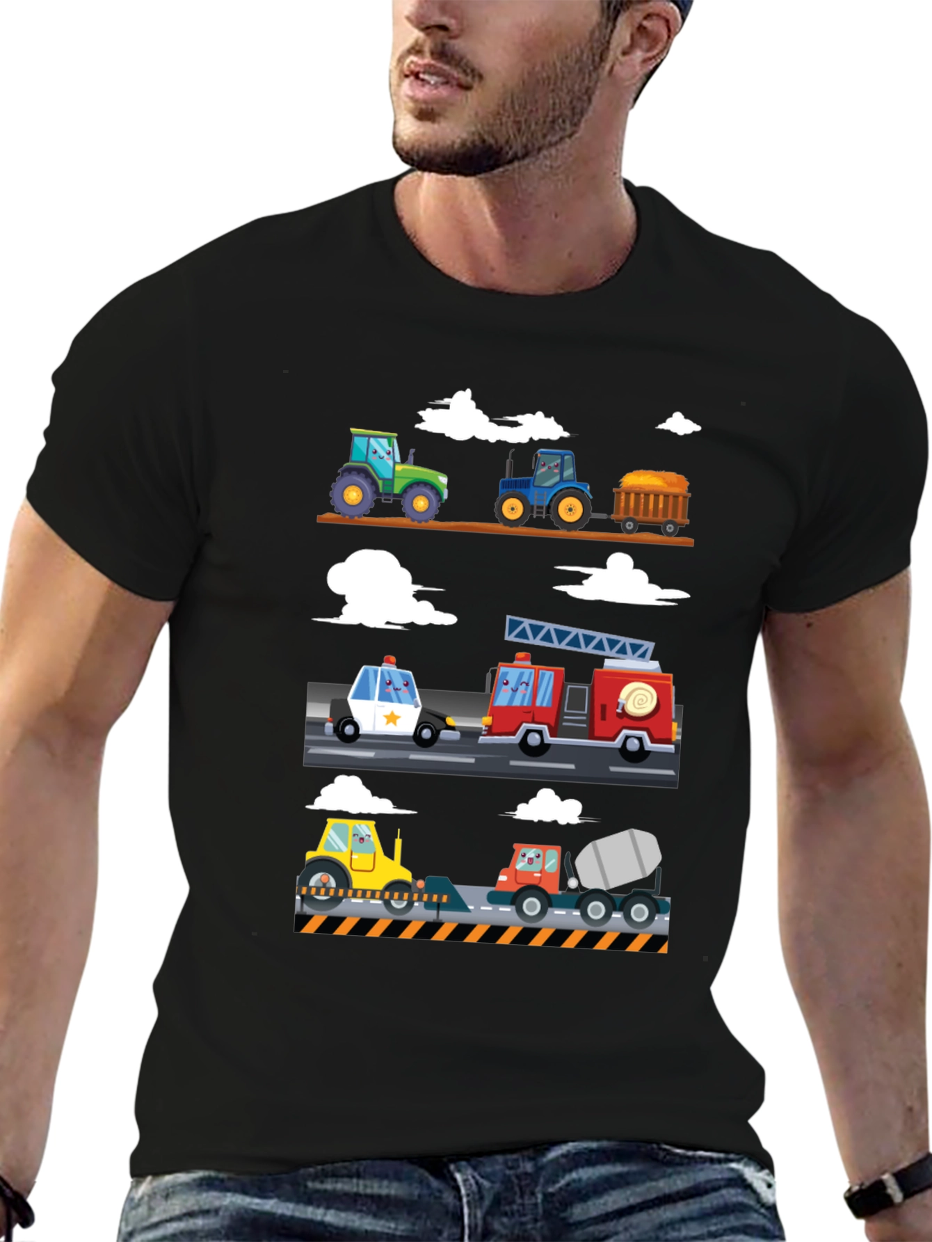 Cartoon Vehicle T-Shirt - Fun & Playful Design