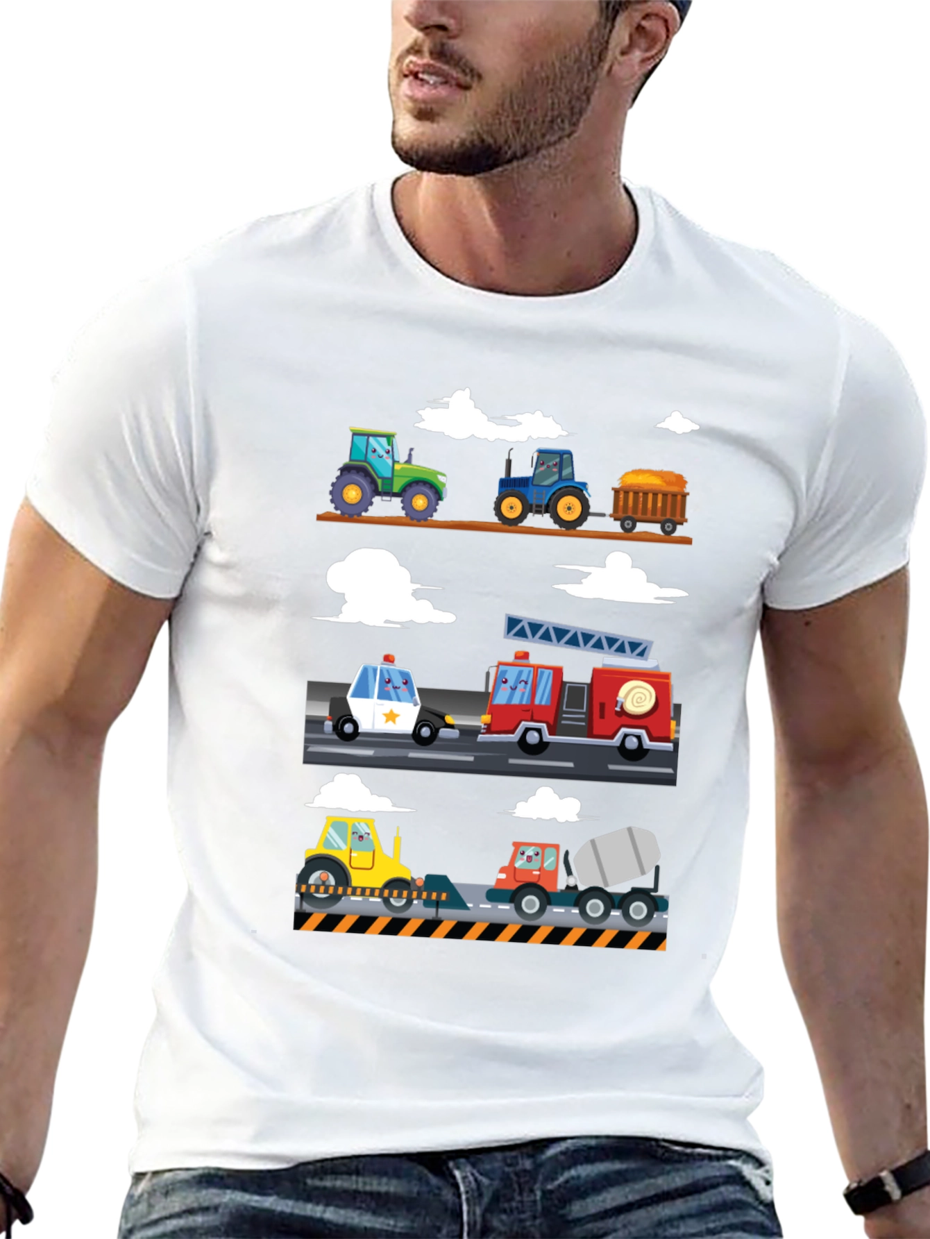 Cartoon Vehicle T-Shirt - Fun & Playful Design