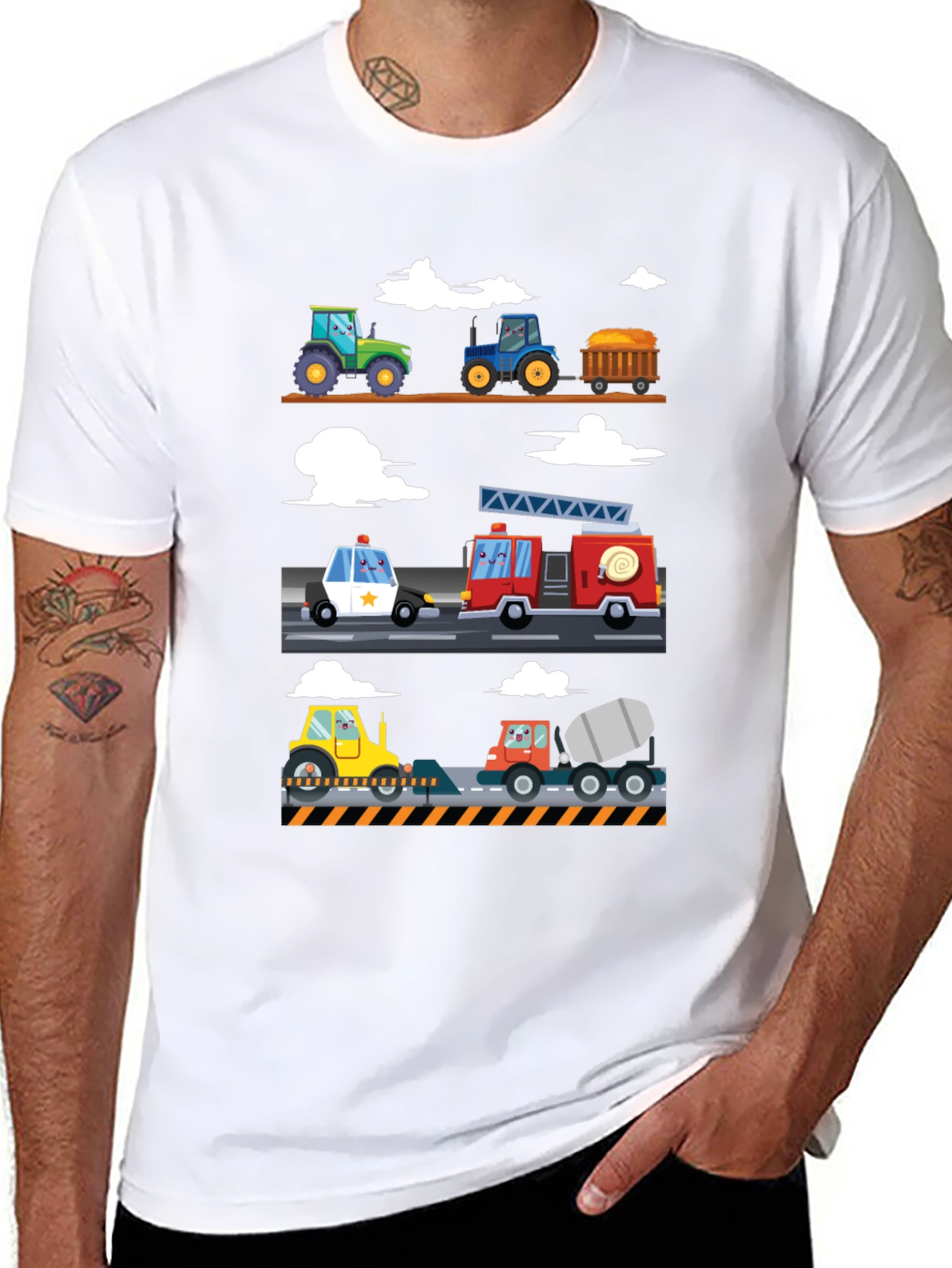 Cartoon Vehicle T-Shirt - Fun & Playful Design
