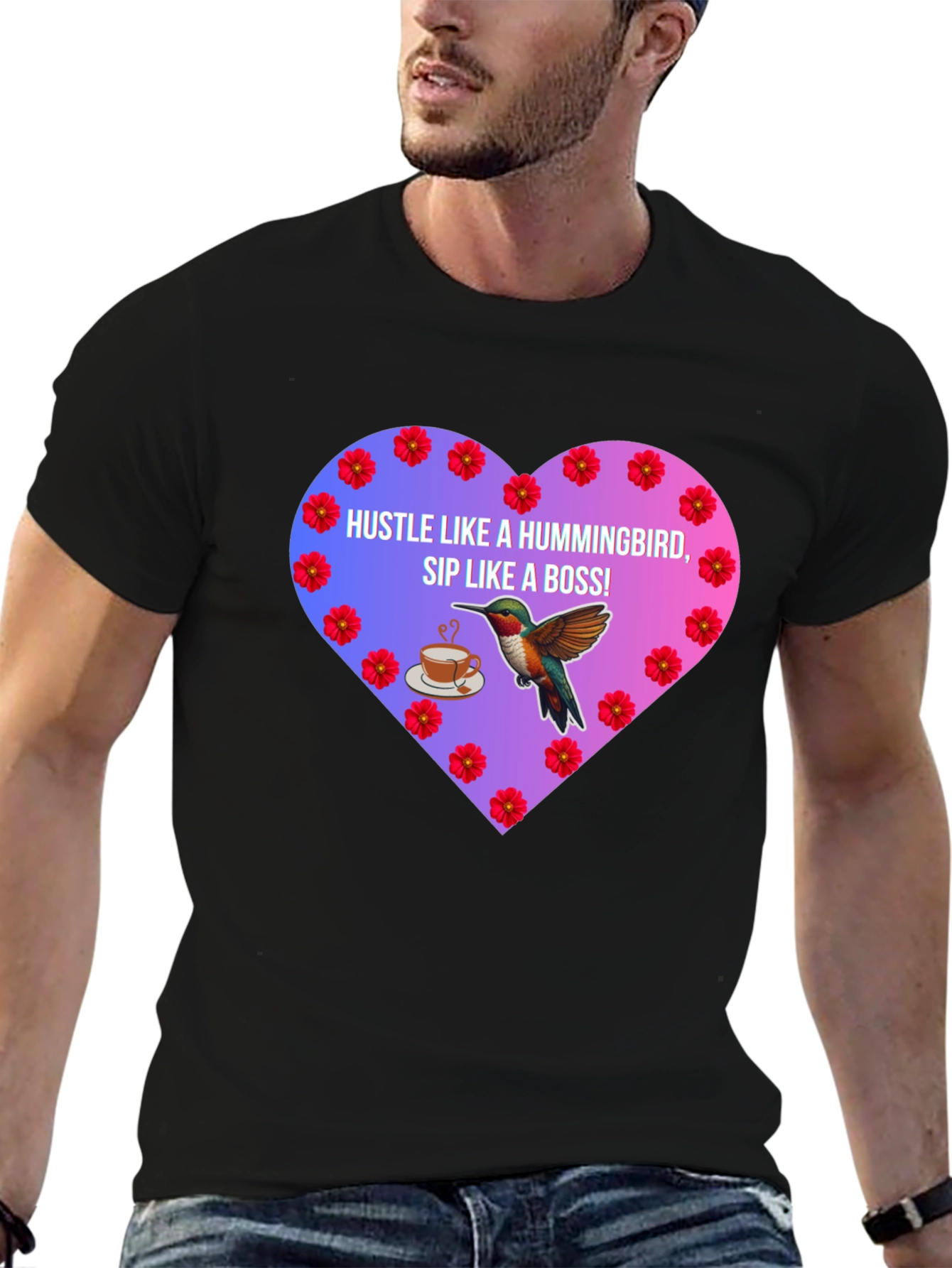 Hummingbird Hustle T-Shirt Sip Like a Boss