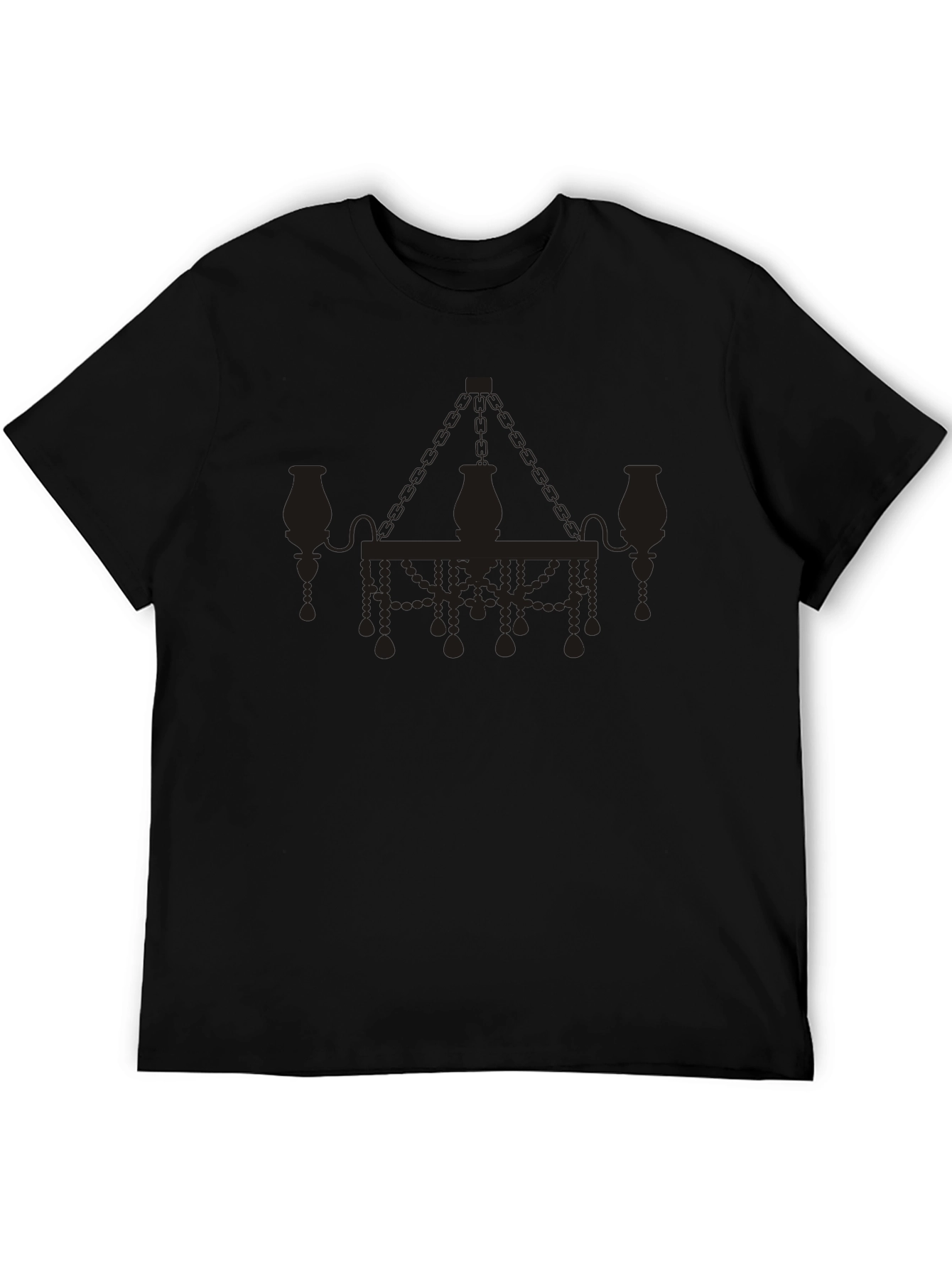 Elegant Chandelier Graphic T-Shirt - Black