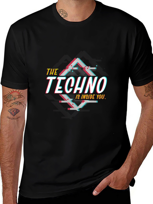 The Techno is Inside You Graphic Tee - Black Cotton Shirt