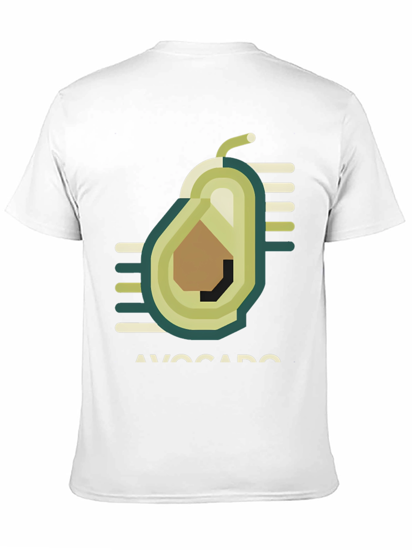 Geometric Avocado Graphic Tee - Trendy Black T-Shirt