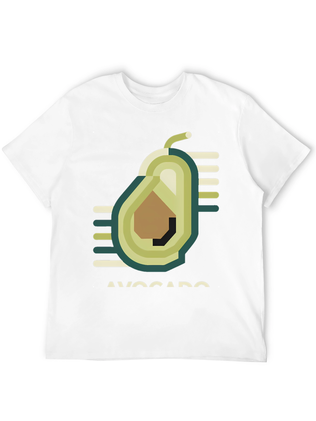 Geometric Avocado Graphic Tee - Trendy Black T-Shirt