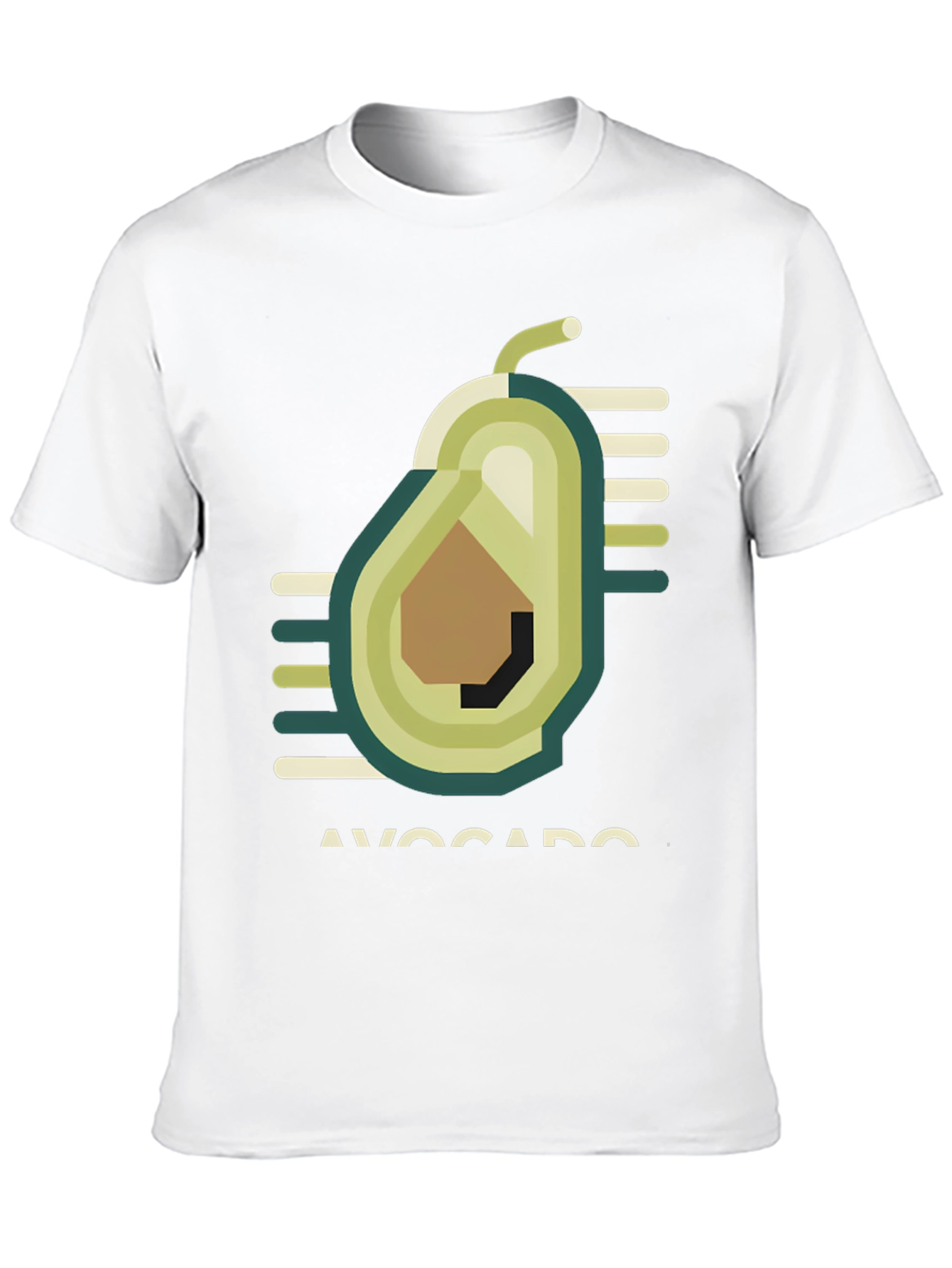 Geometric Avocado Graphic Tee - Trendy Black T-Shirt