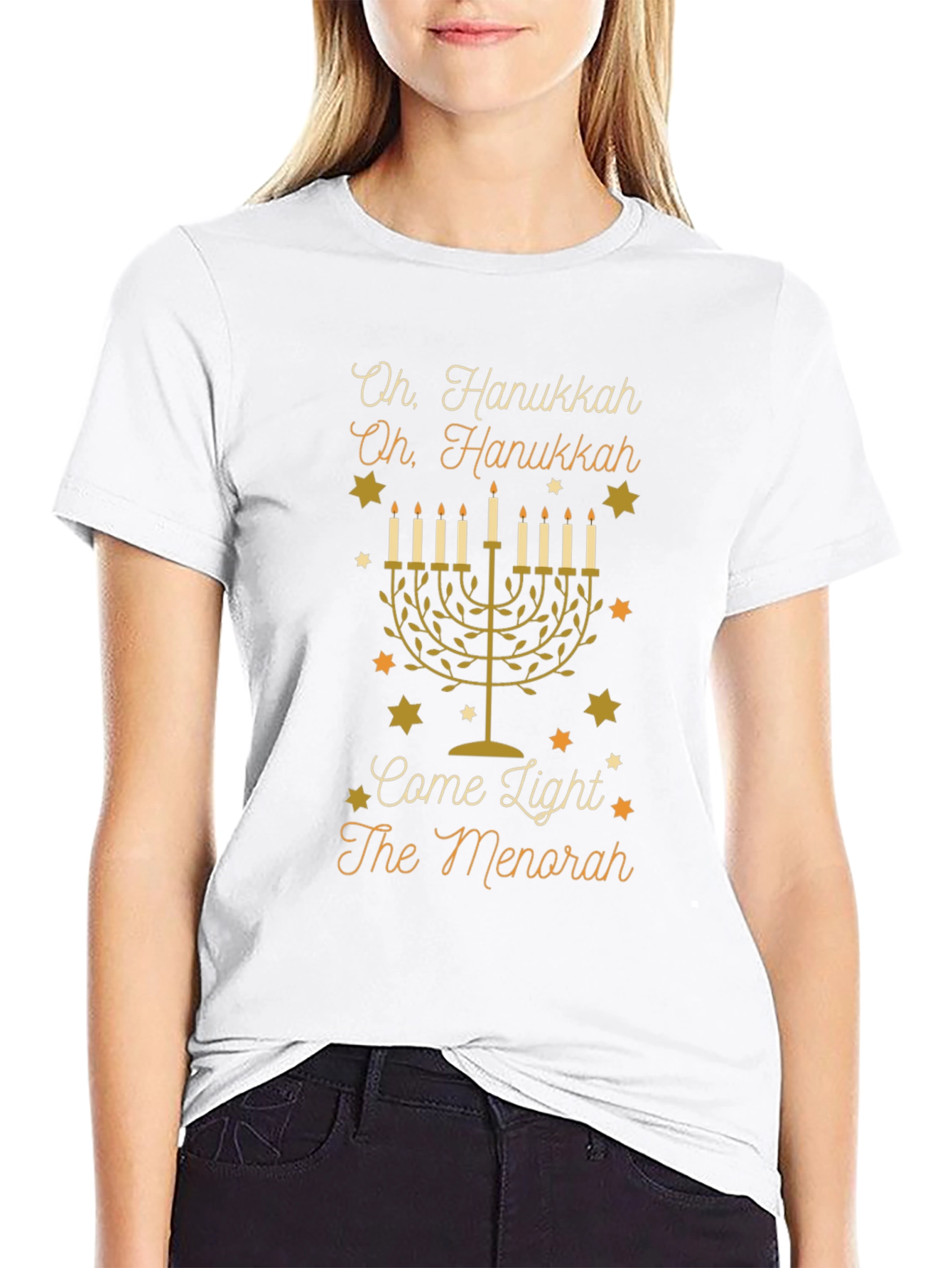 Hanukkah Menorah T-Shirt - Oh Hanukkah Design