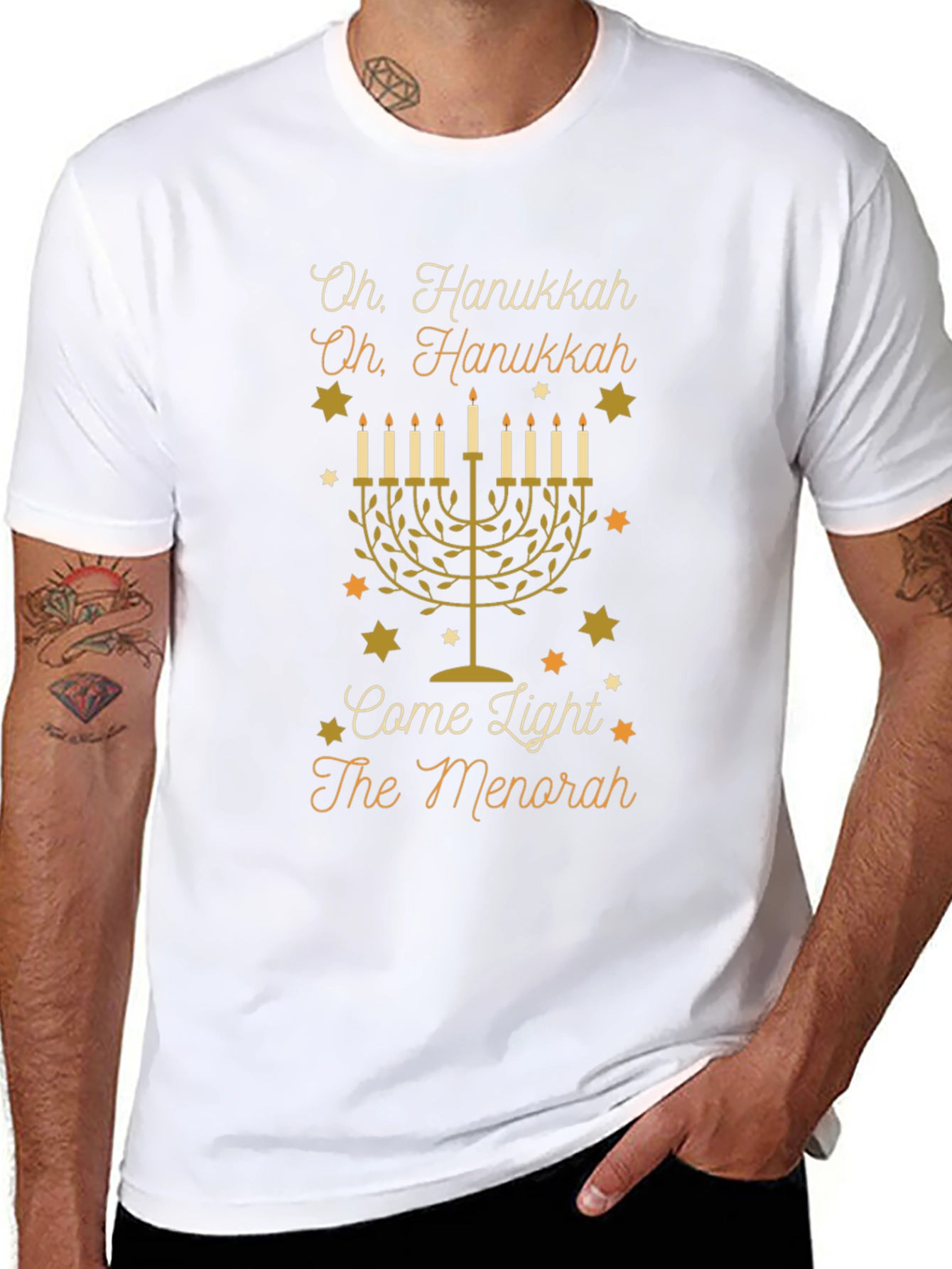 Hanukkah Menorah T-Shirt - Oh Hanukkah Design