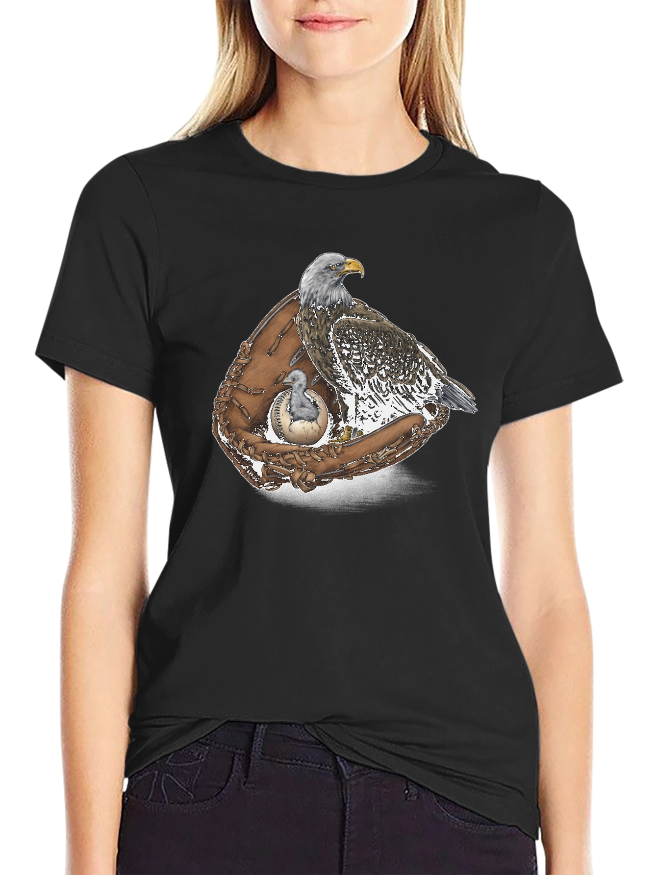 Eagle in Glove Graphic Tee - Black