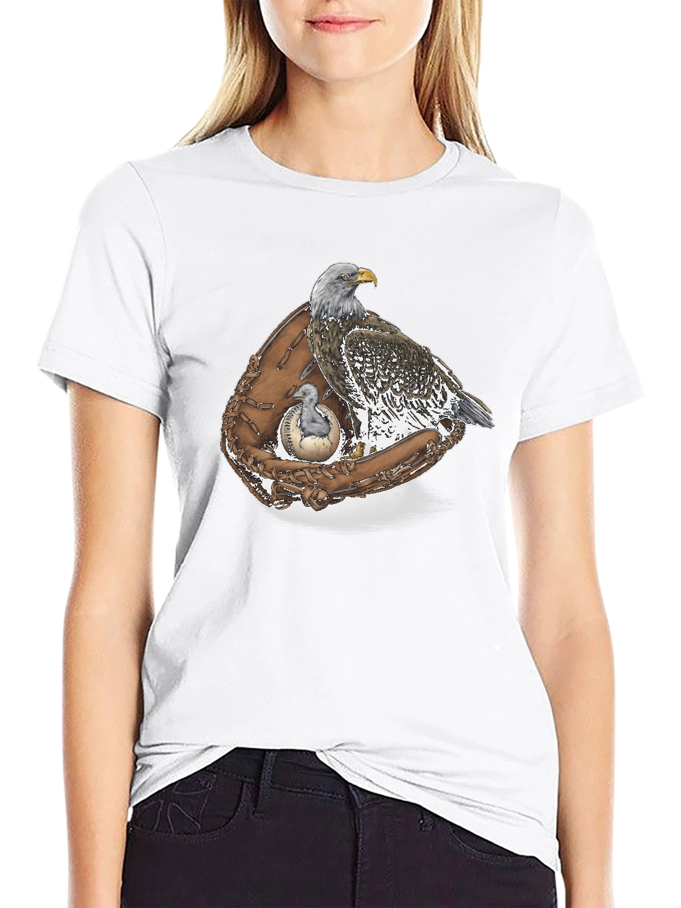 Eagle in Glove Graphic Tee - Black