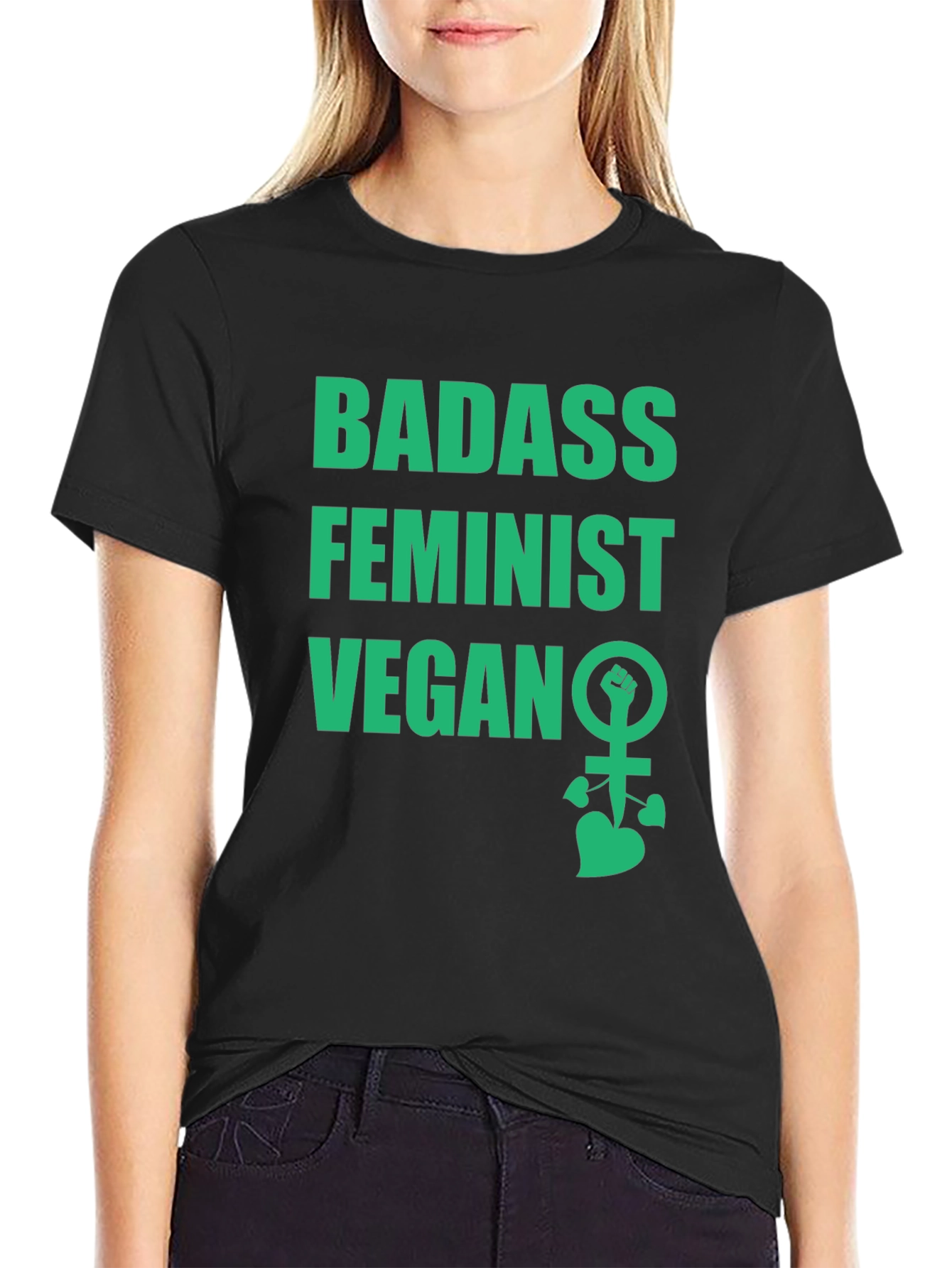 Badass Feminist Vegan Graphic Tee