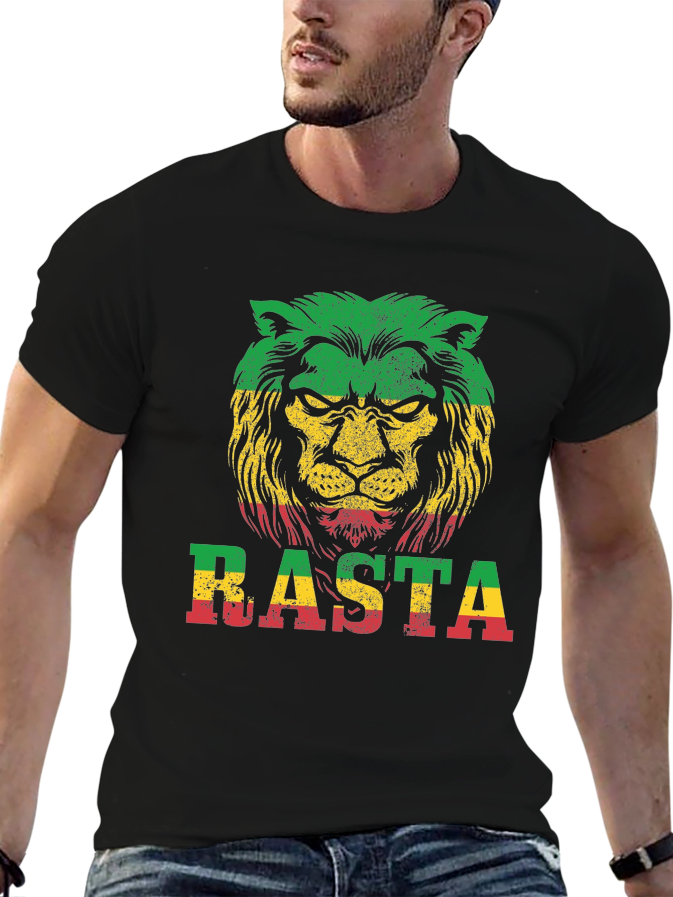 Rasta Lion Graphic T-Shirt - Reggae Style
