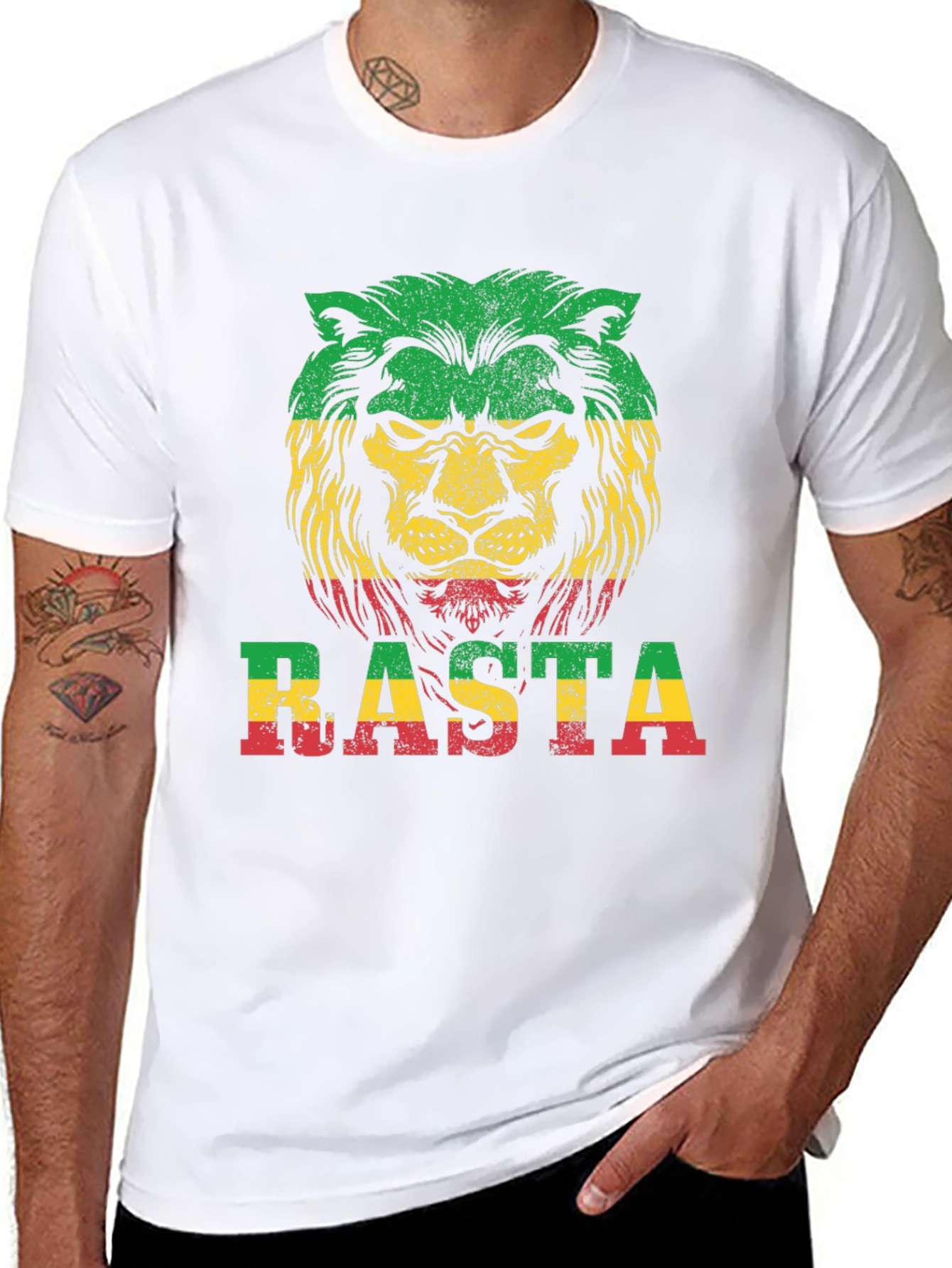 Rasta Lion Graphic T-Shirt - Reggae Style