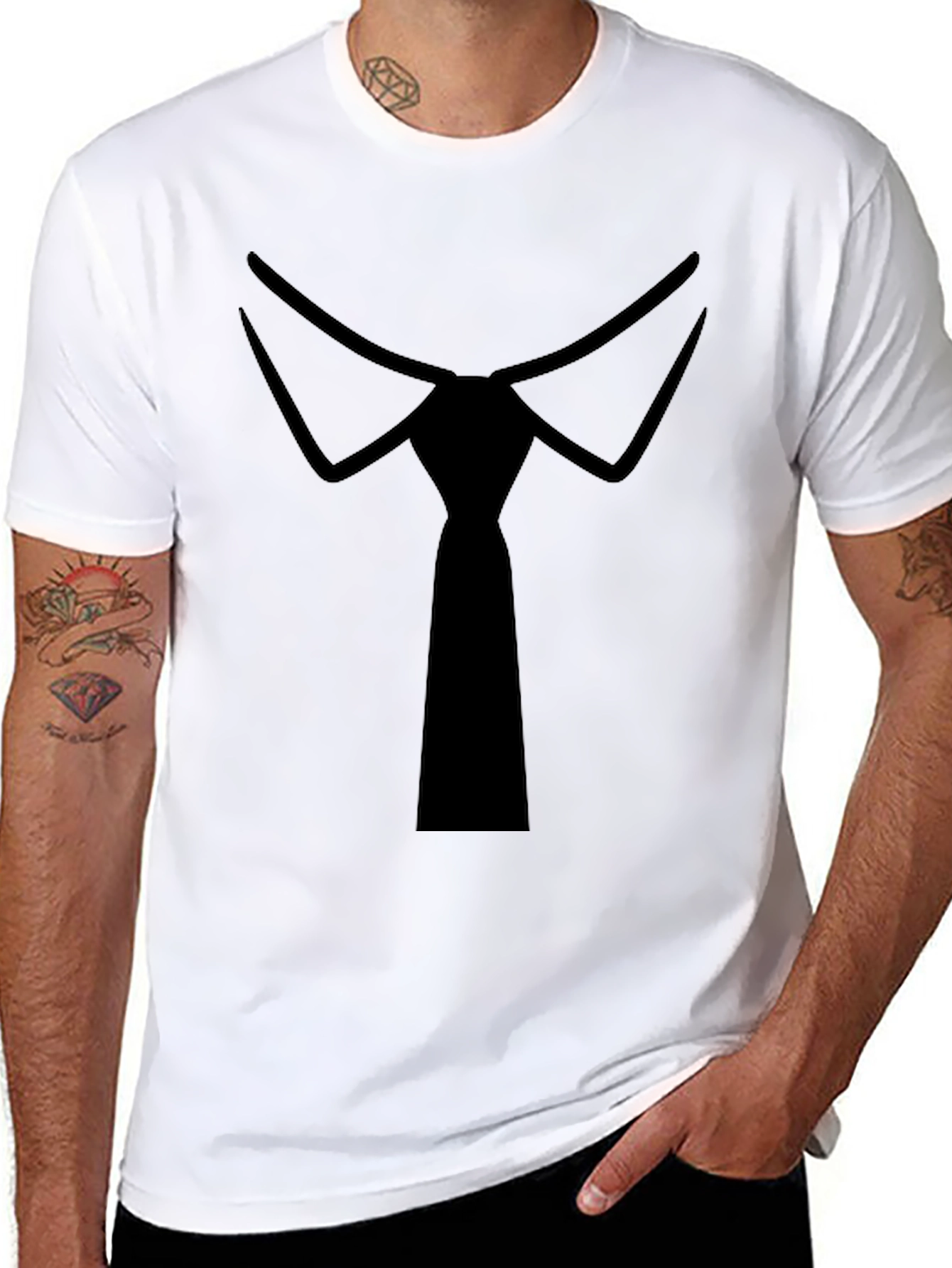 Formal Tie Black Tee - Stylish Novelty T-Shirt
