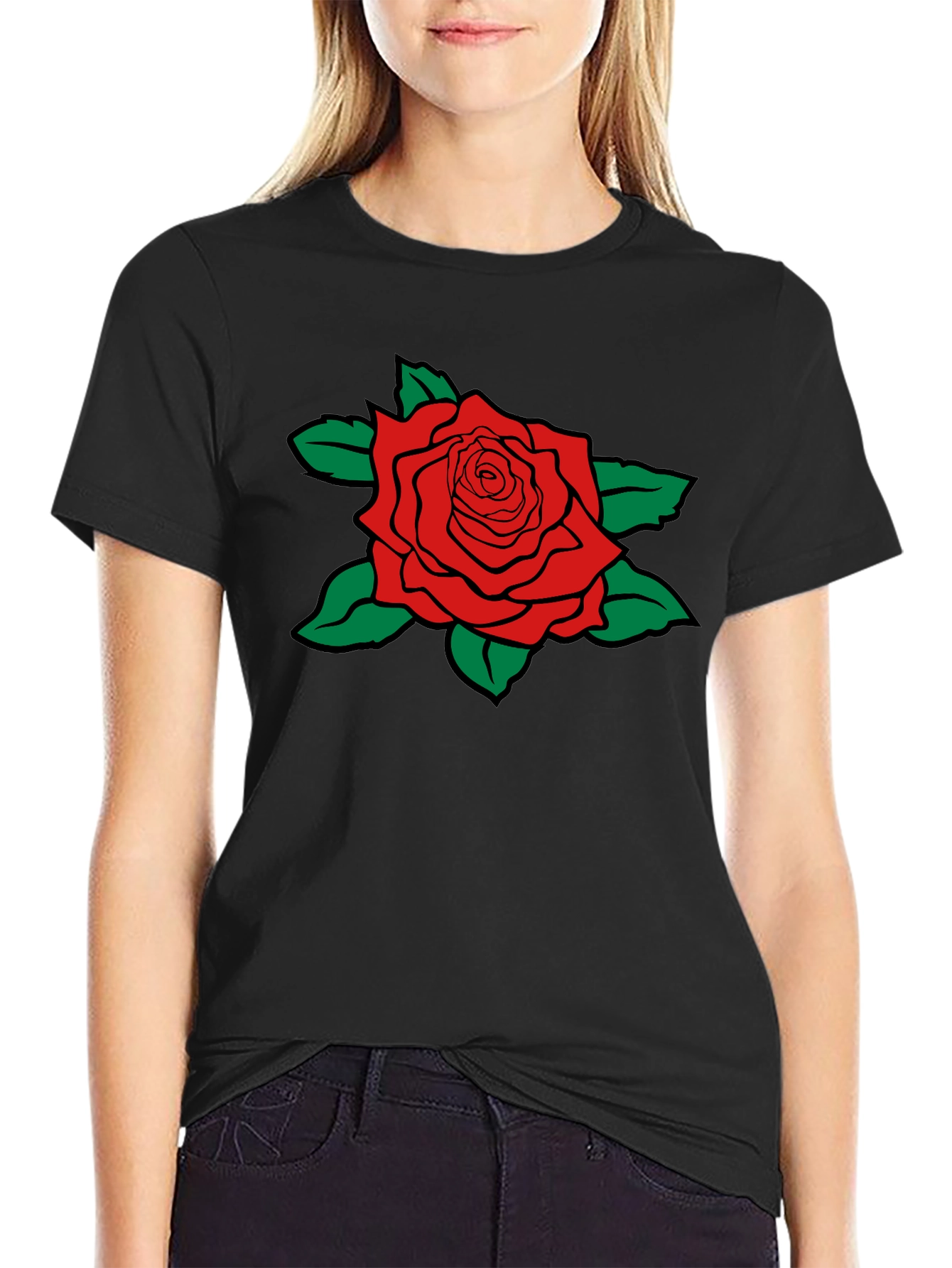 Red Rose Graphic Print T-Shirt