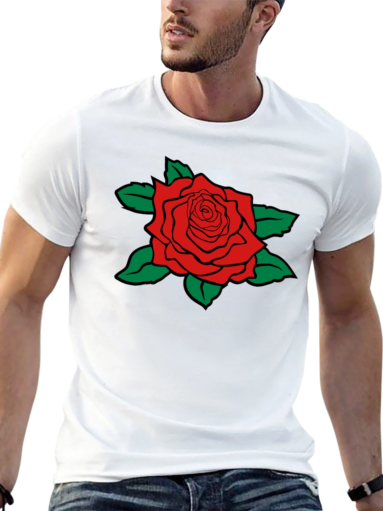 Red Rose Graphic Print T-Shirt
