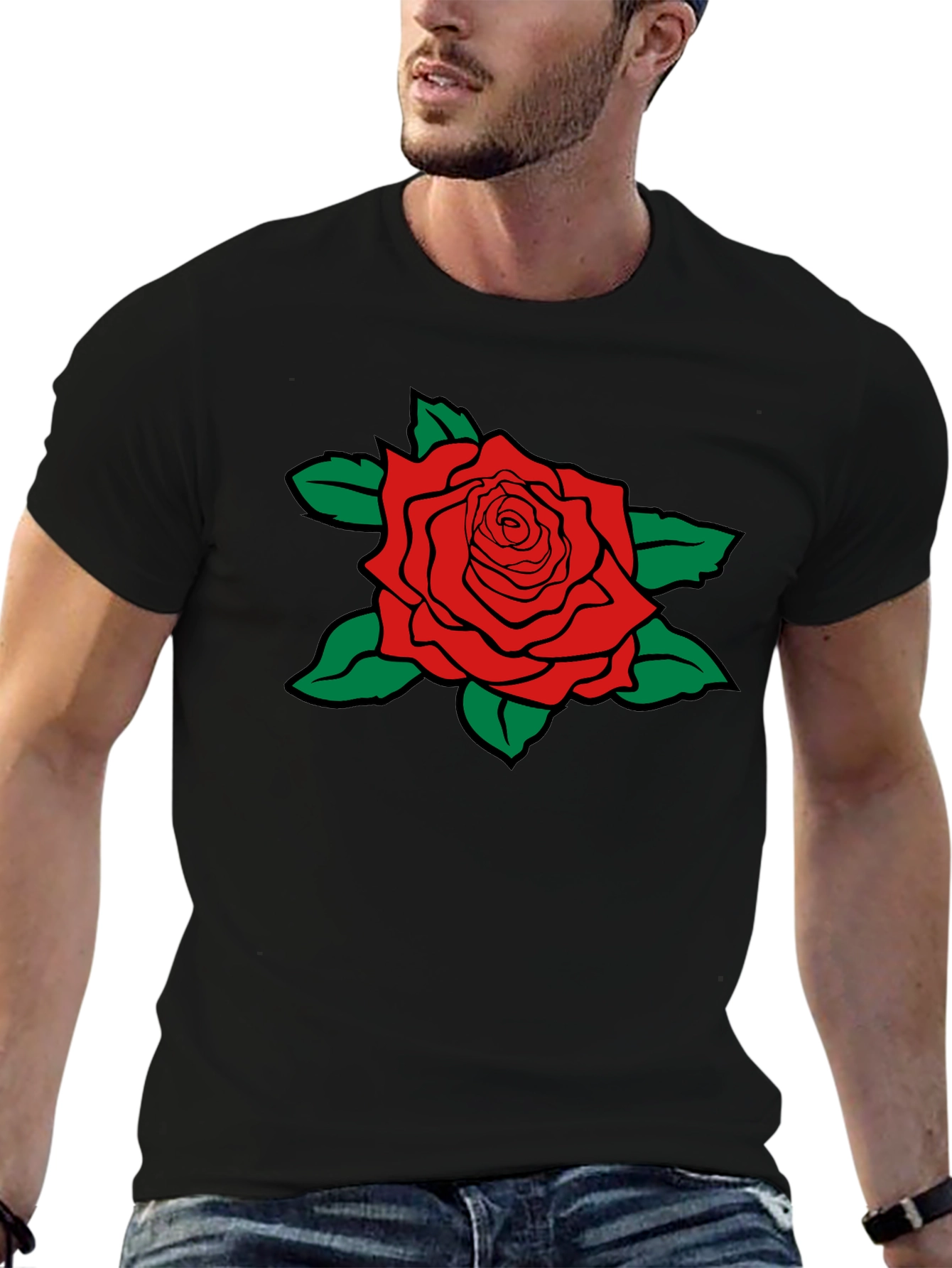 Red Rose Graphic Print T-Shirt