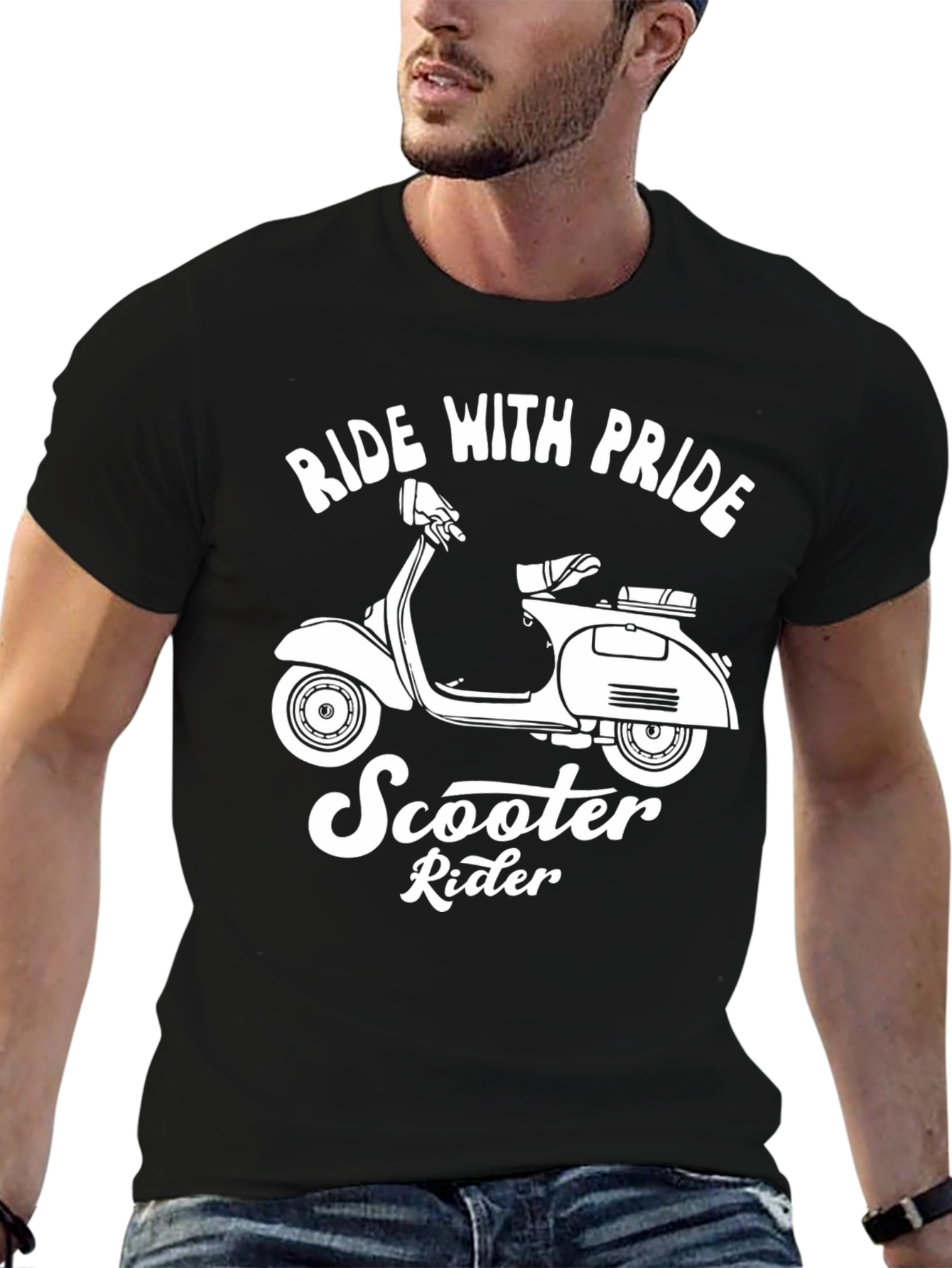 Ride With Pride Scooter Rider Graphic T-Shirt