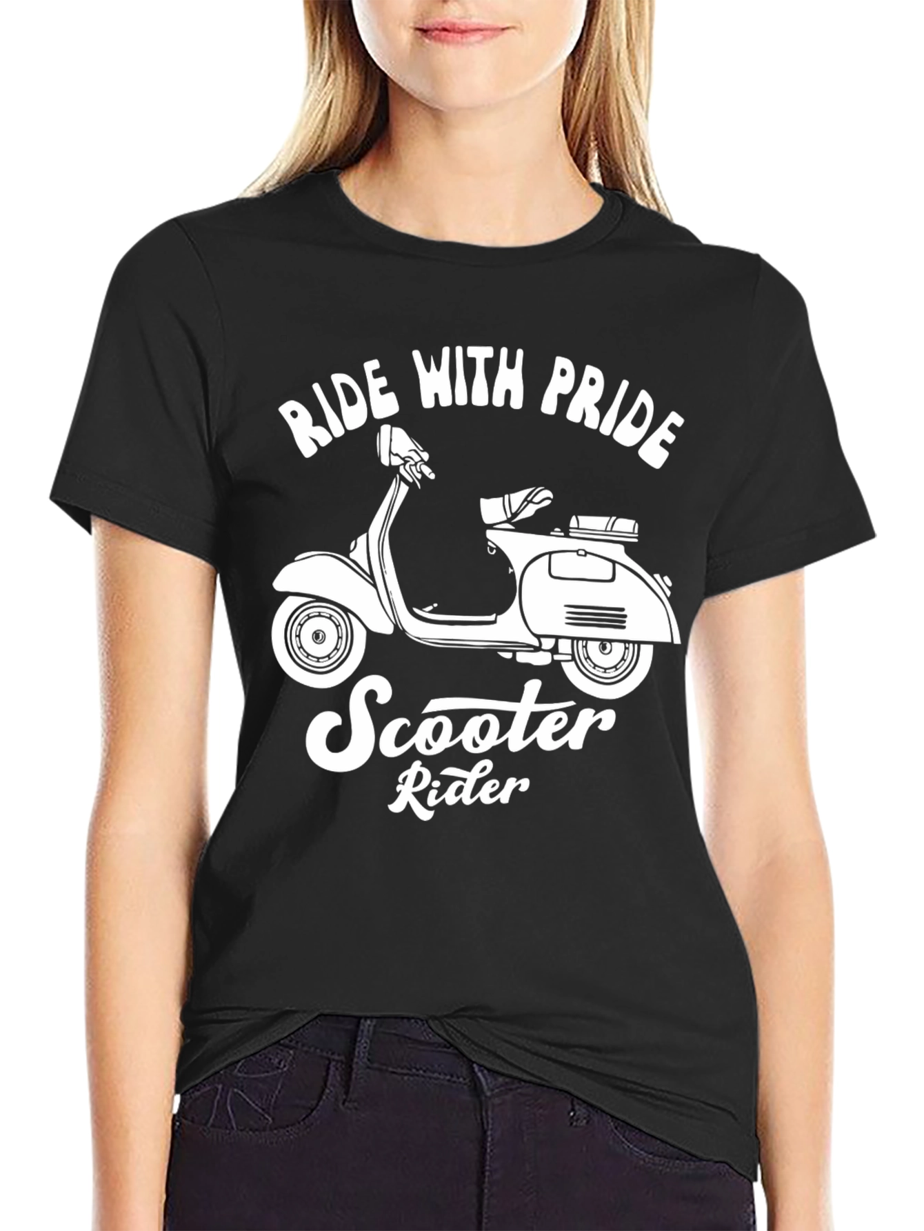 Ride With Pride Scooter Rider Graphic T-Shirt