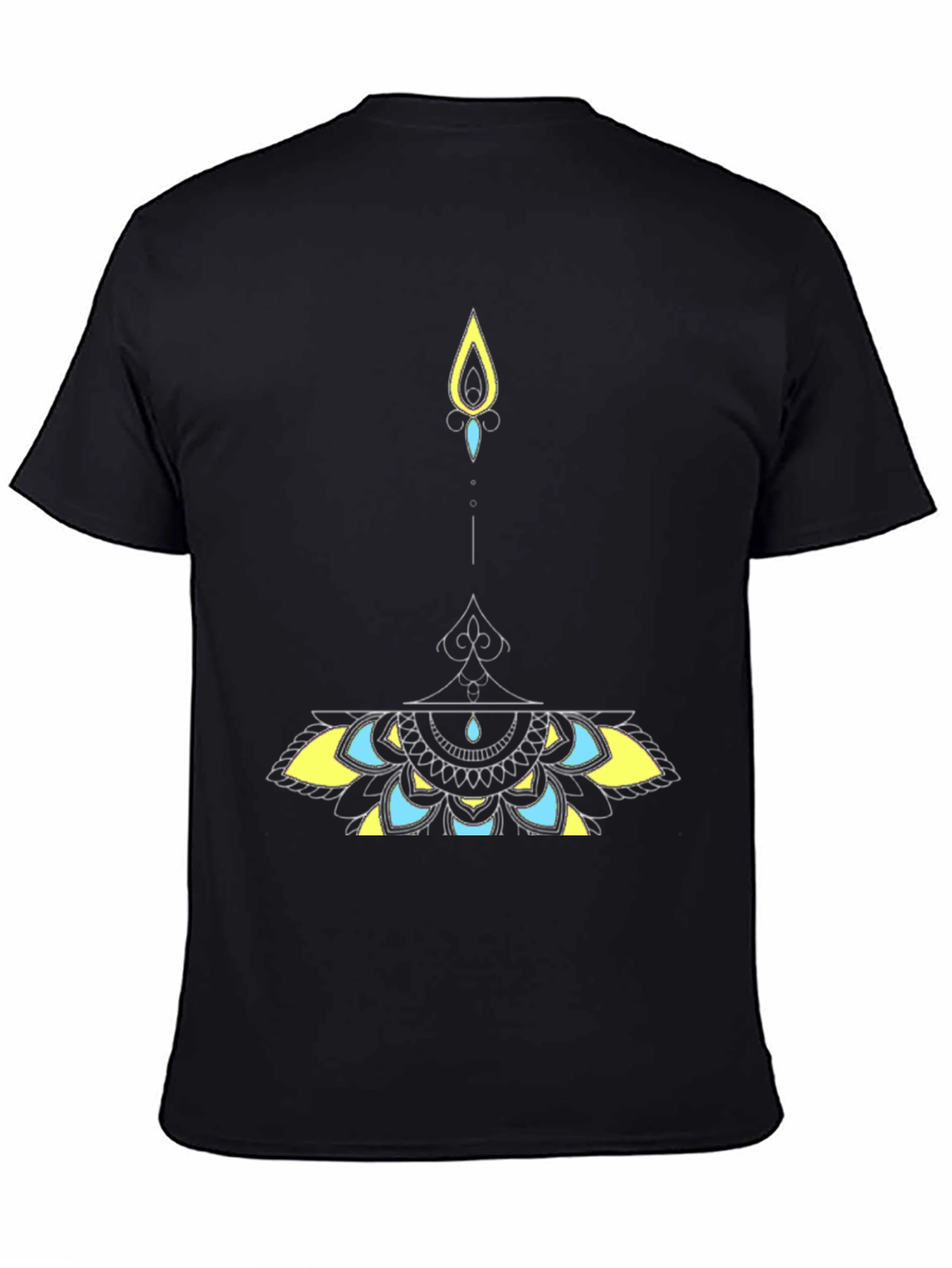 Mens Black Tee with Artistic Graphic