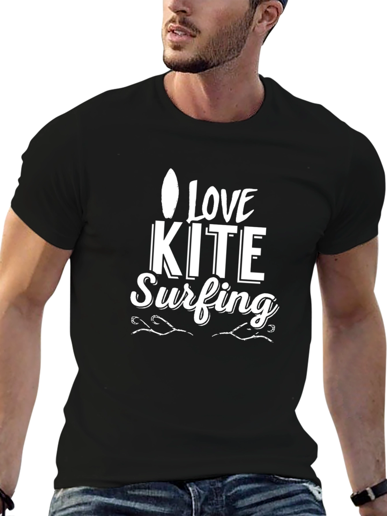 Love Kite Surfing Black T-Shirt
