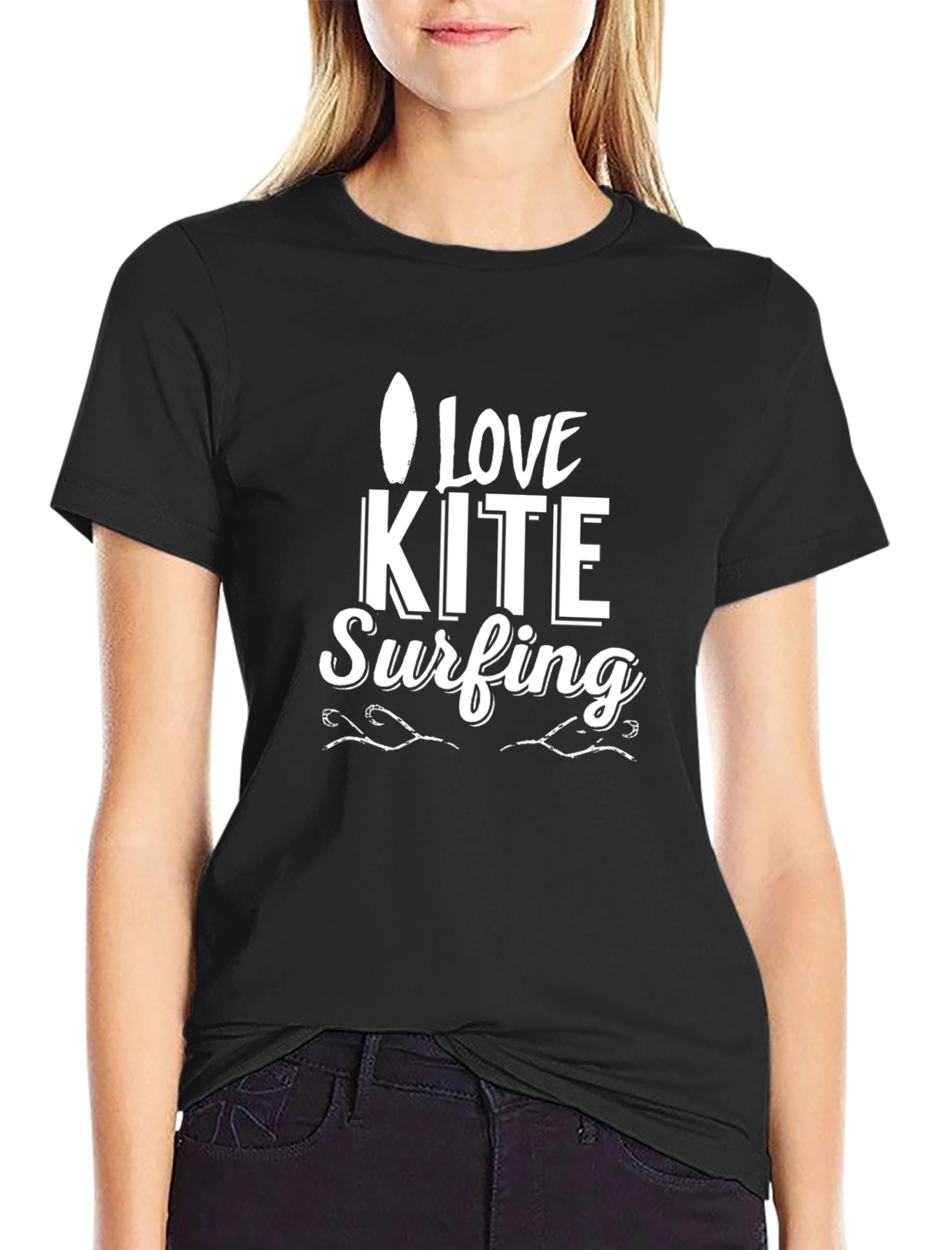 Love Kite Surfing Black T-Shirt