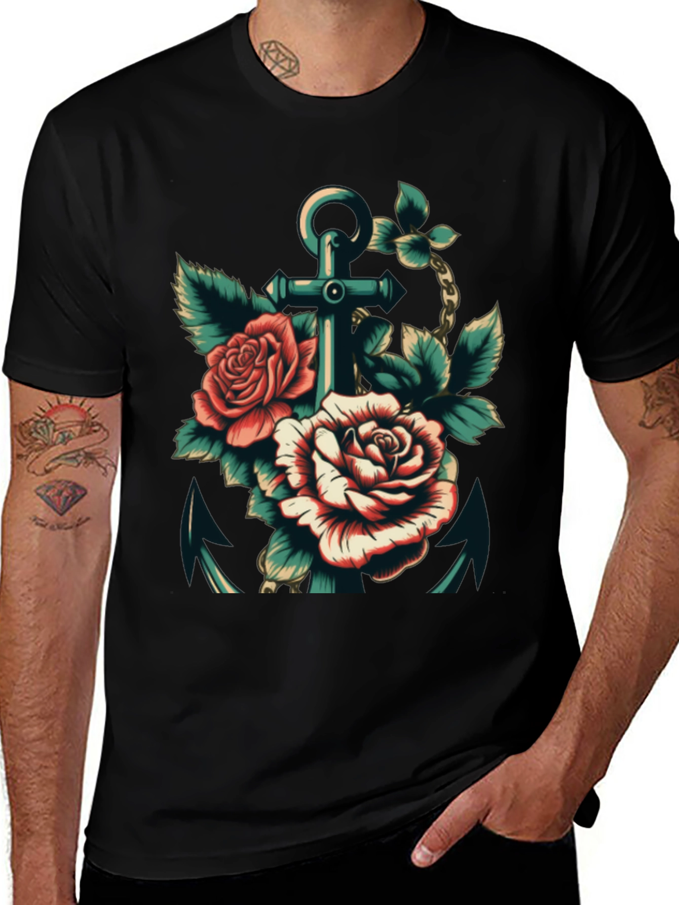 Anchor & Roses Graphic Tee
