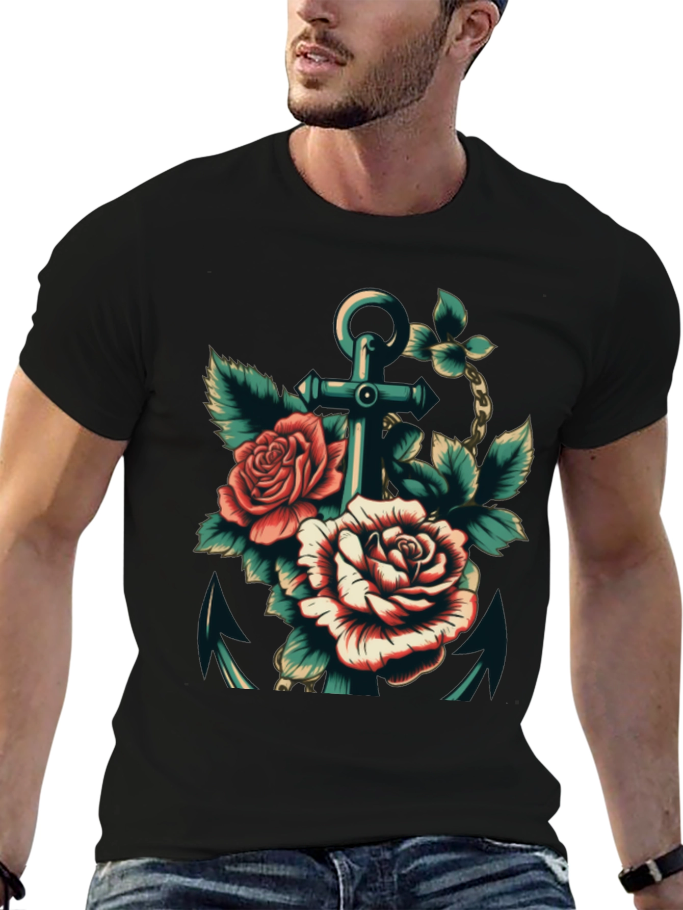 Anchor & Roses Graphic Tee