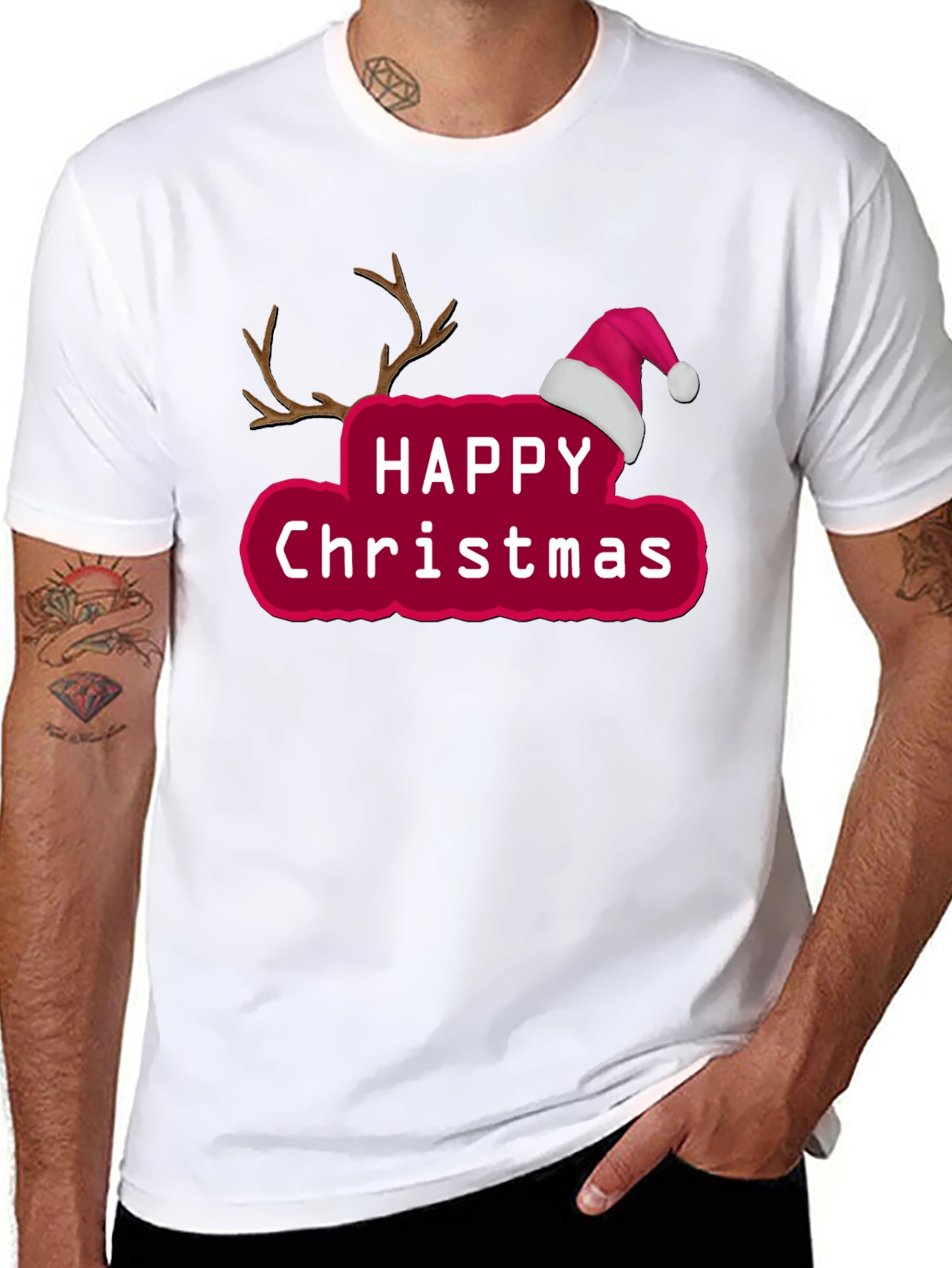 Festive Happy Christmas Graphic Tee