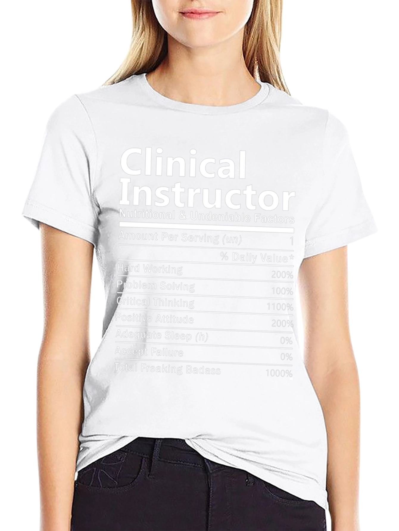 Clinical Instructor Nutrition Facts Black T-Shirt